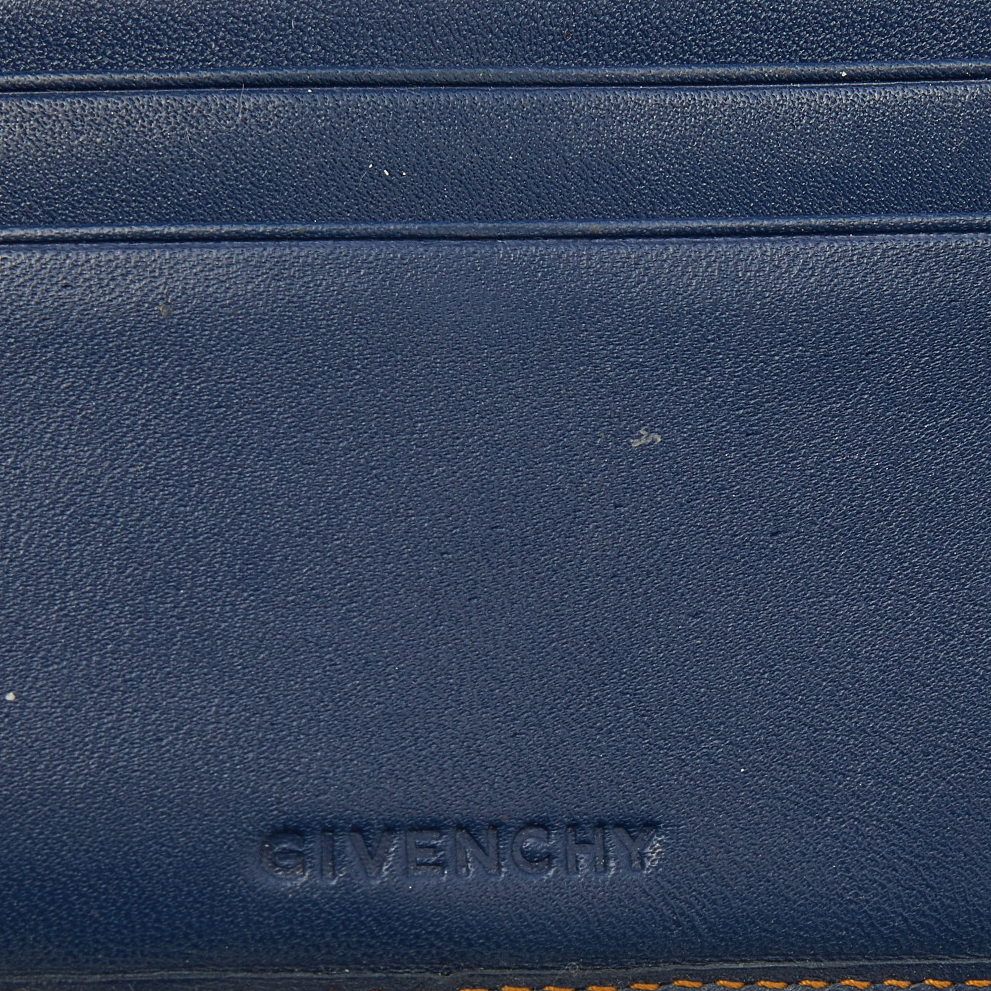 Givenchy Blue Denim An Leather Trifold Wallet