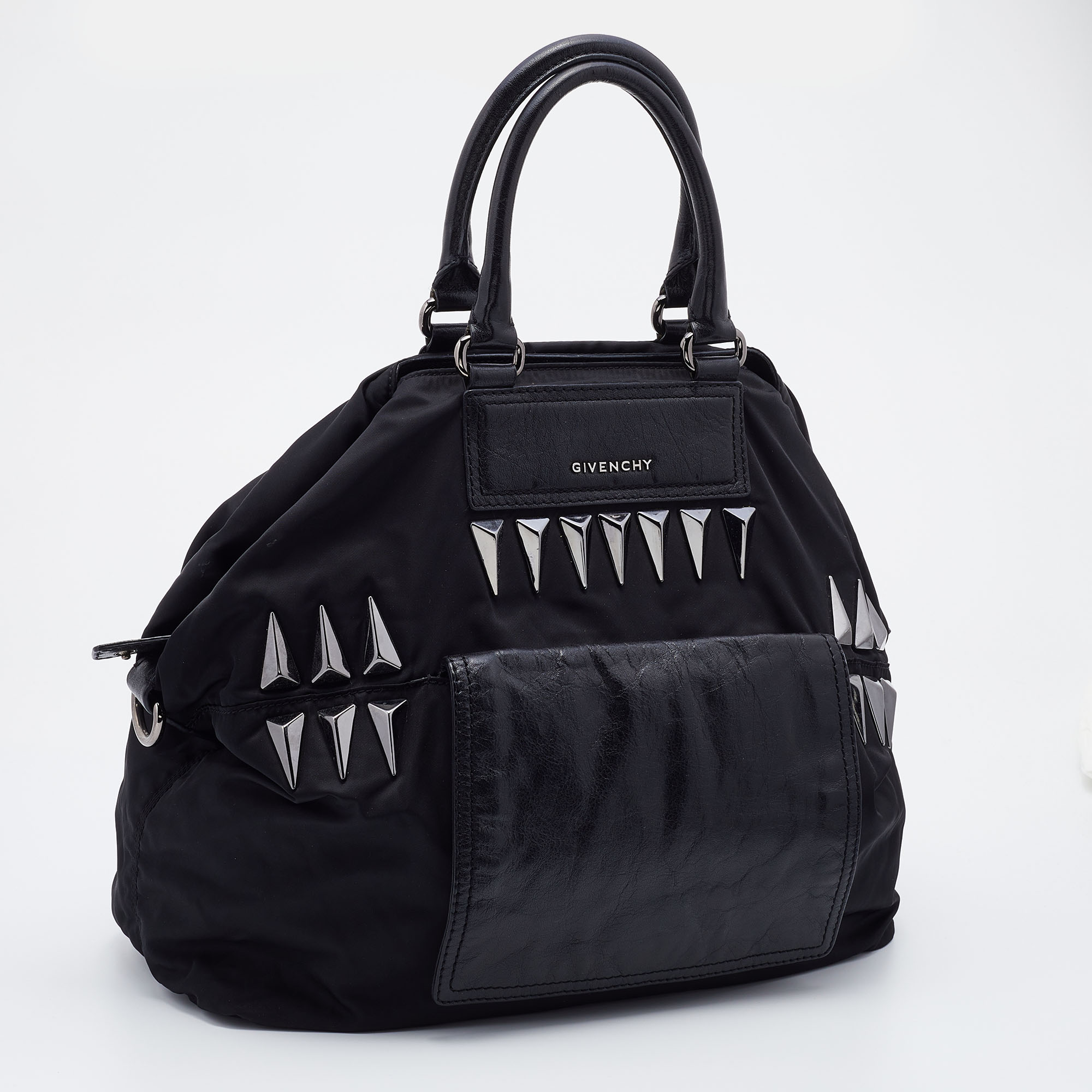 Givenchy Black Nylon And Leather Studded Tote