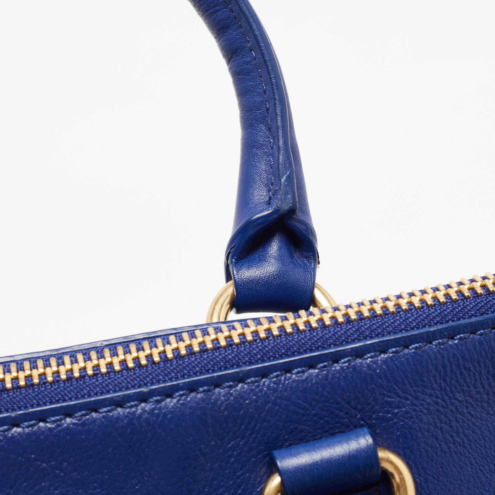 Givenchy Blue Leather Zipped Detail Tote