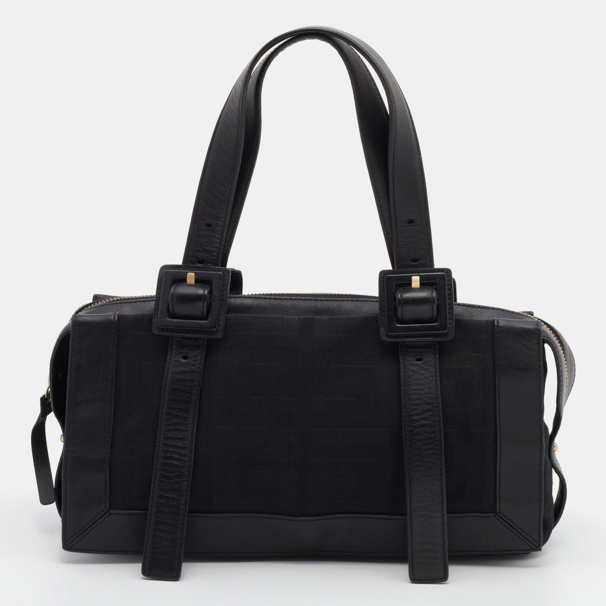 Givenchy Black Monogram Canvas And Leather Satchel