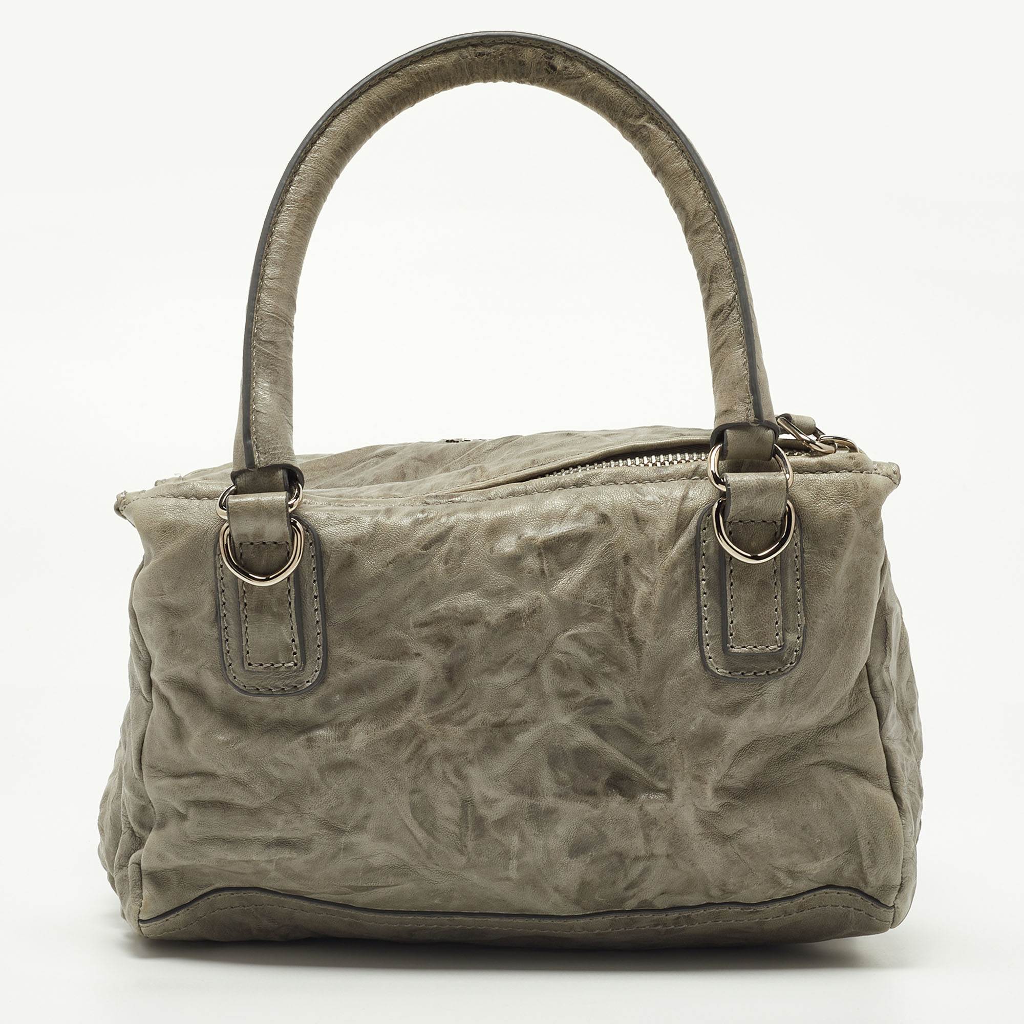 Givenchy Grey Leather Medium Pandora Top Handle Bag