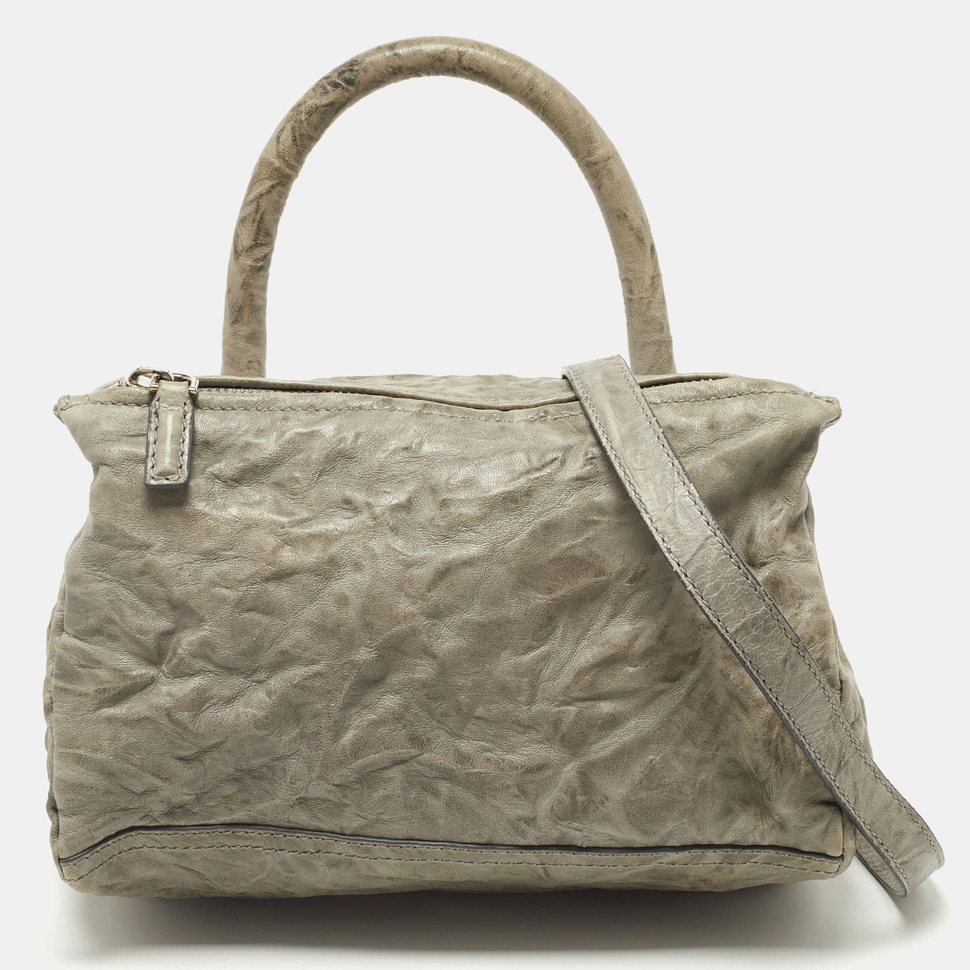 Givenchy Grey Leather Medium Pandora Top Handle Bag