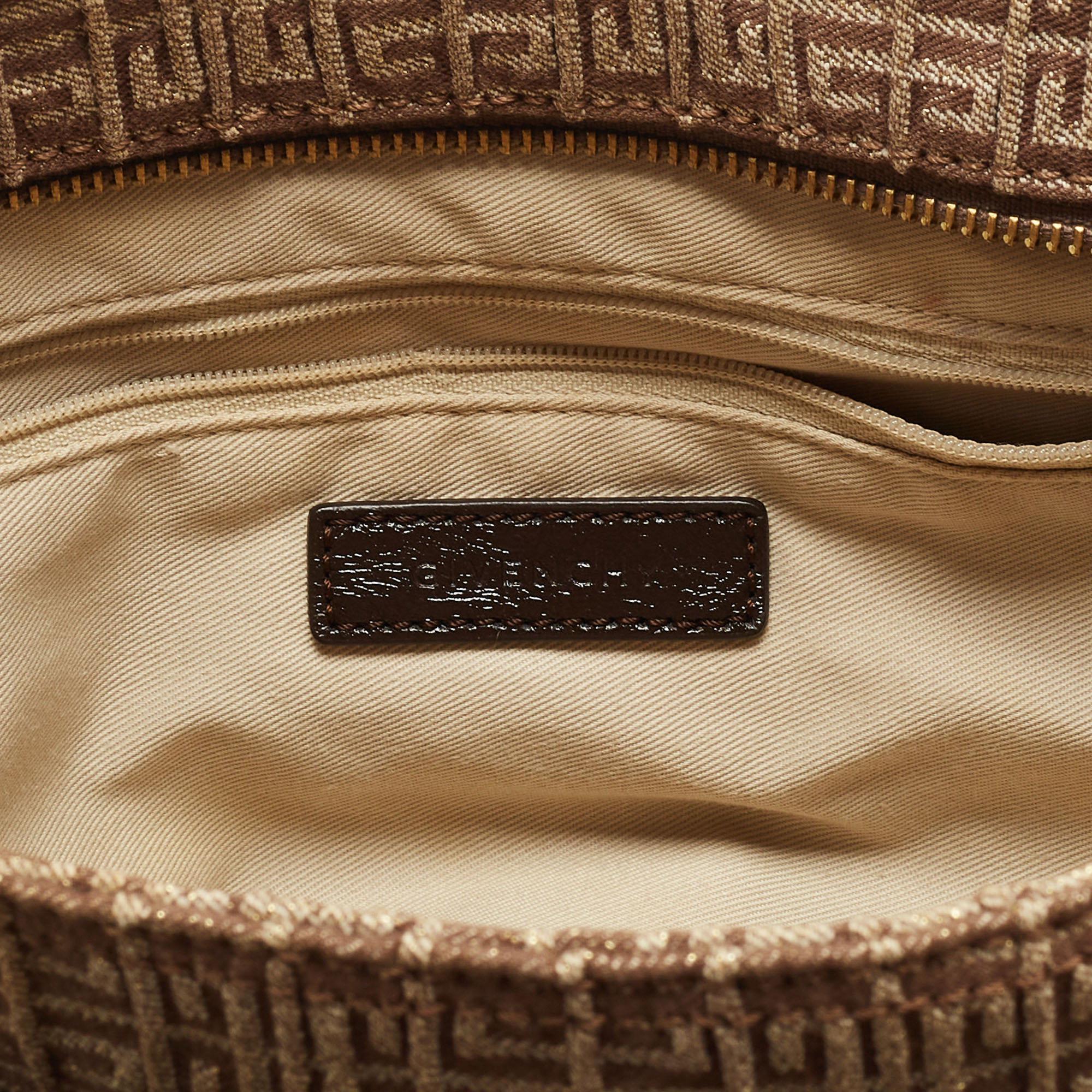 Givenchy Brown/Beige Monogram Fabric And Patent Leather Tote