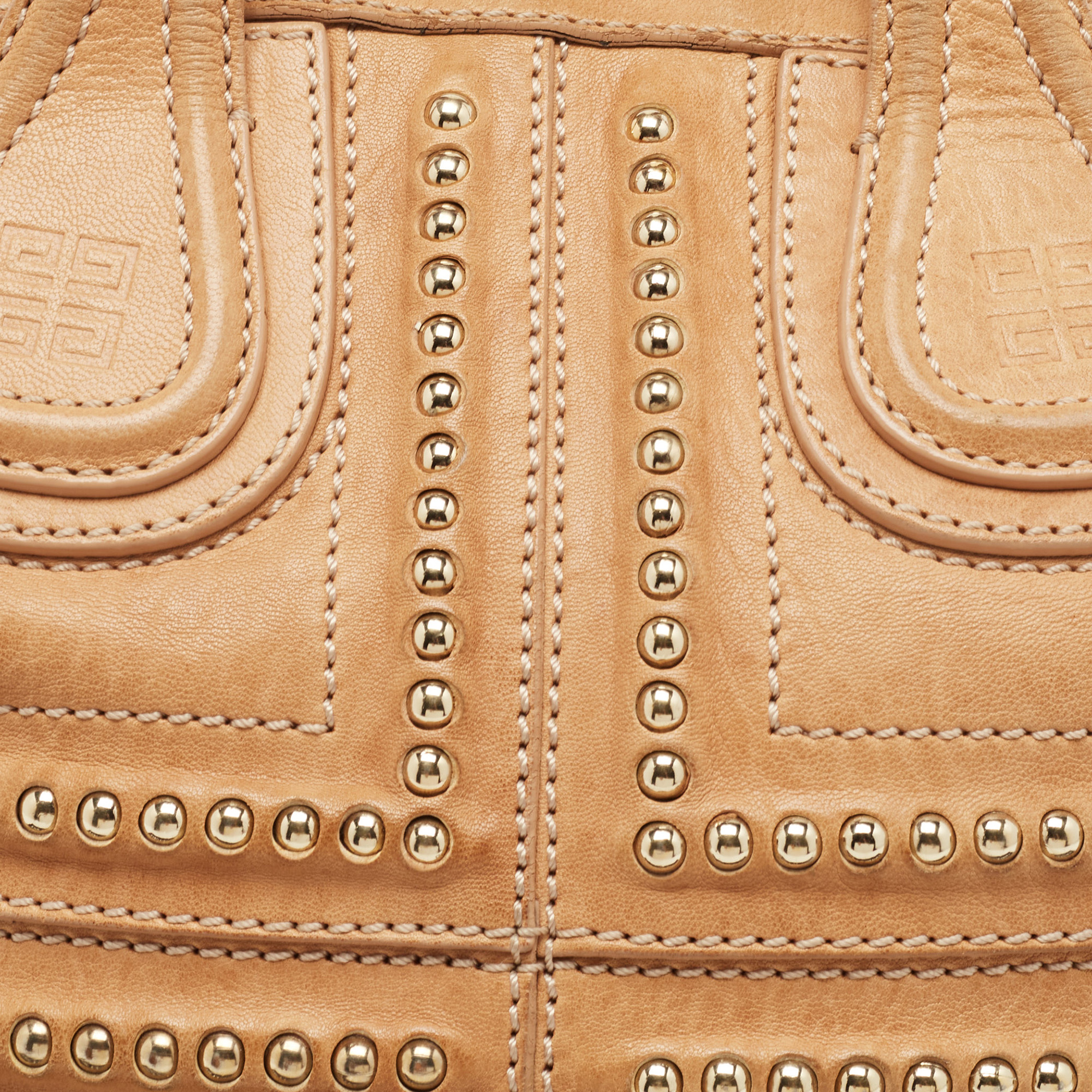 Givenchy Beige Leather Studded Nightingale Bag