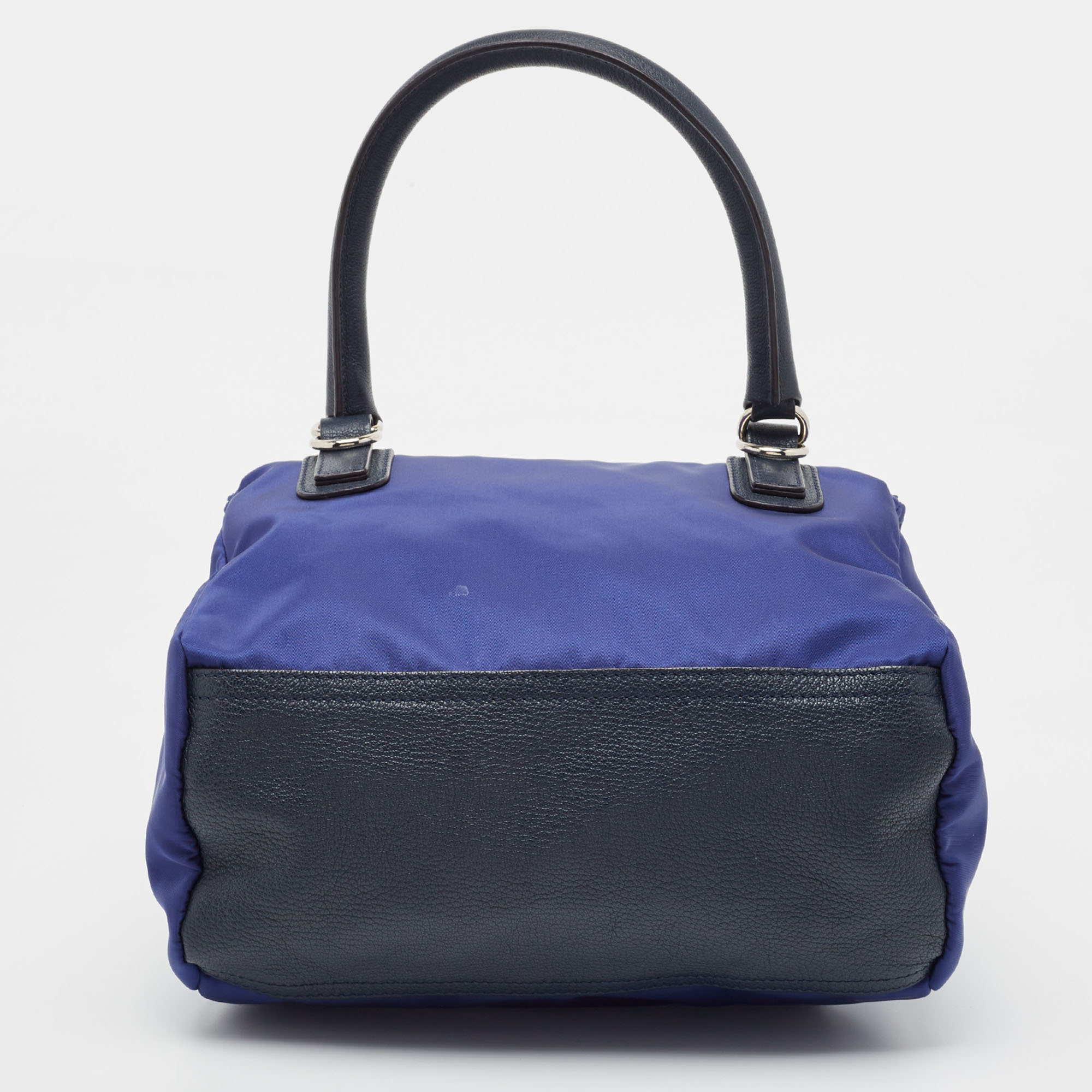 Givenchy Two Tone Blue Nylon And Leather Medium Pandora Box Crossbody Bag