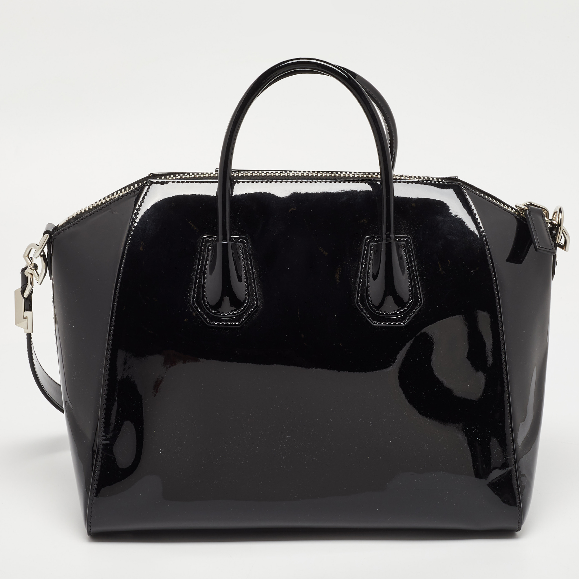 Givenchy Black Patent Leather Medium Antigona Satchel