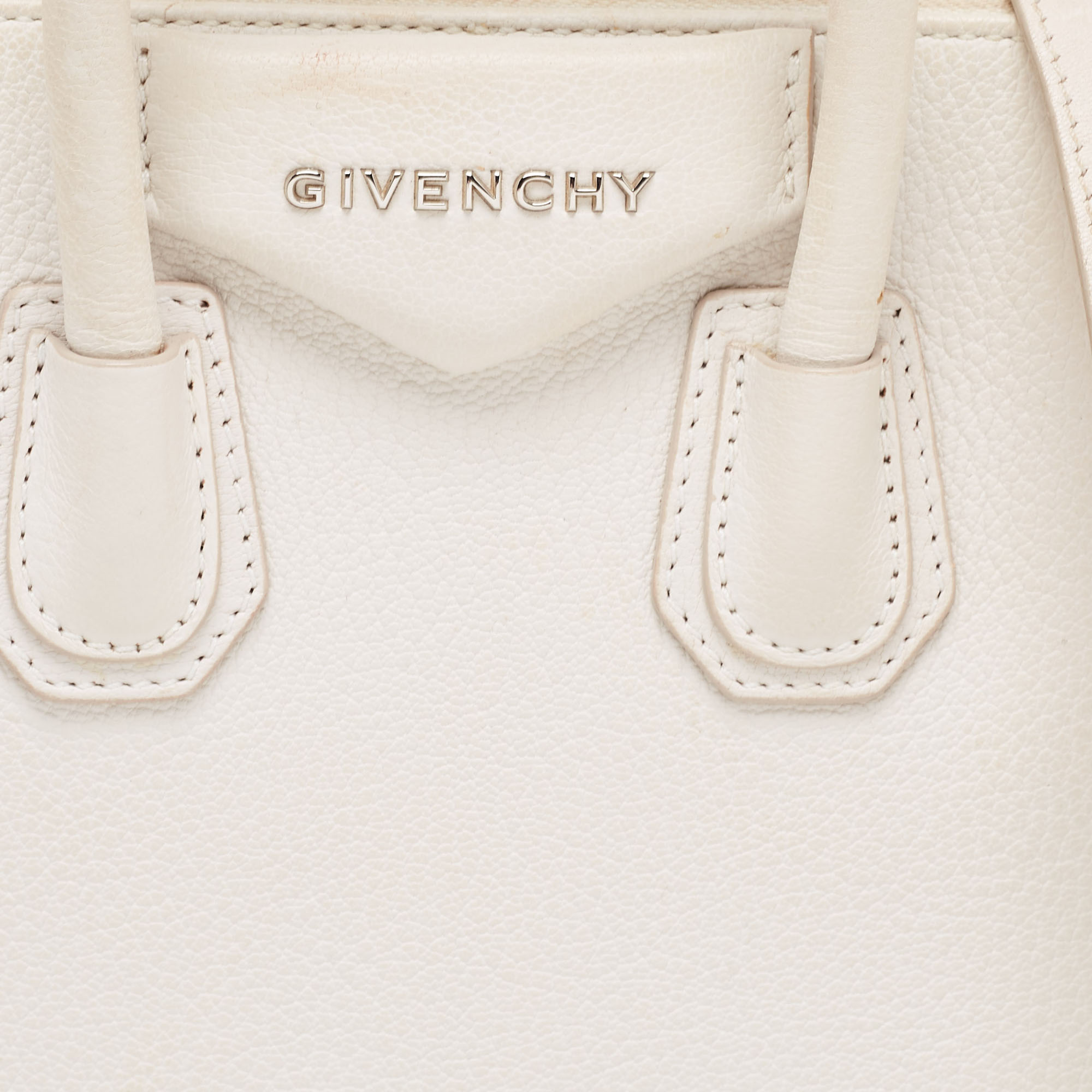 Givenchy Off White Leather Mini Antigona Satchel