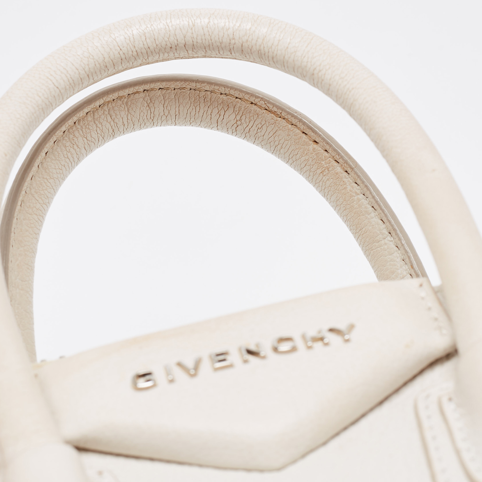 Givenchy Off White Leather Mini Antigona Satchel