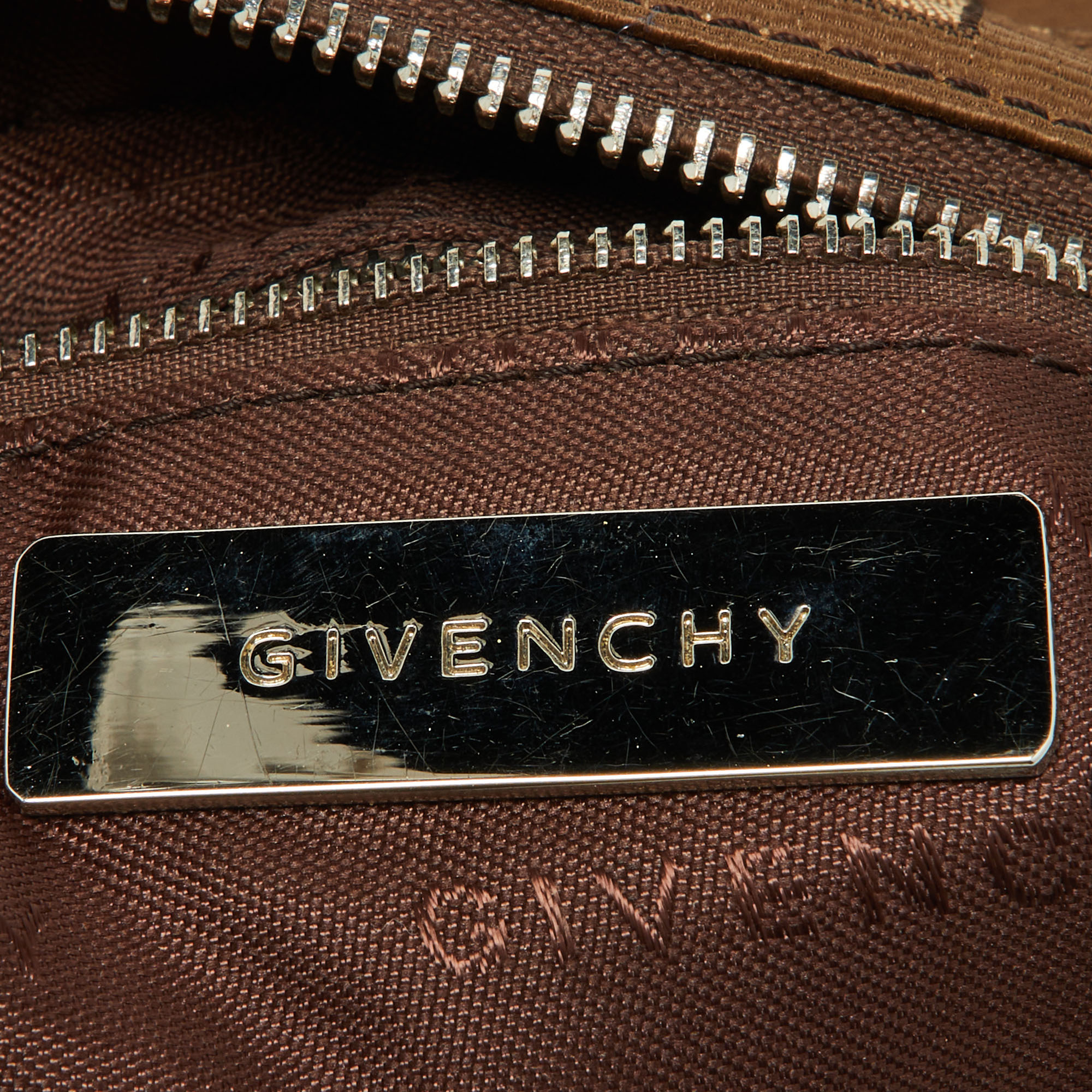 Givenchy Beige/Brown Monogram Canvas And Leather Drawstring Hobo