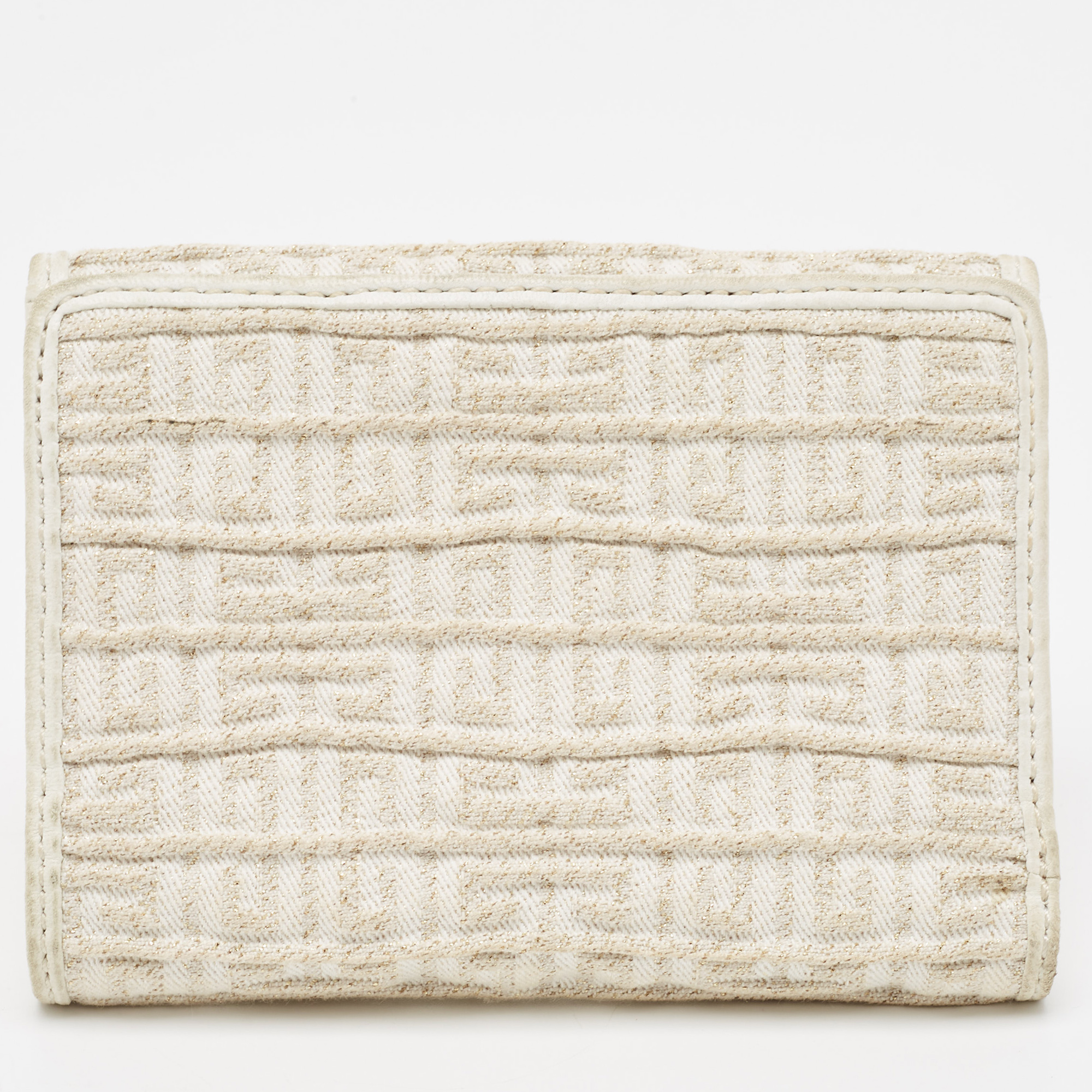 Givenchy Off White/Gold Monogram Canvas Compact Wallet
