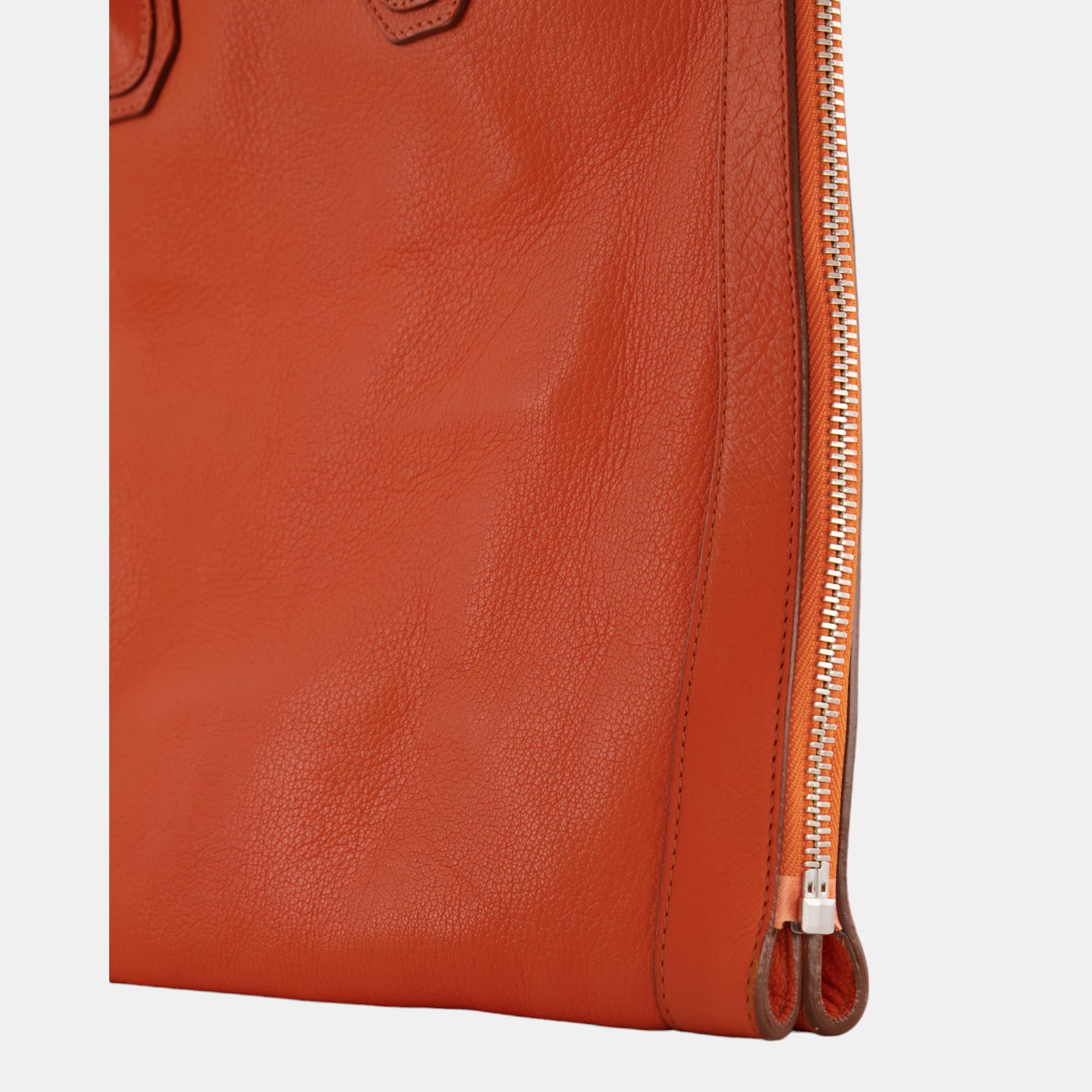 Givenchy Orange Shoulder Tote Bag With Side Zip