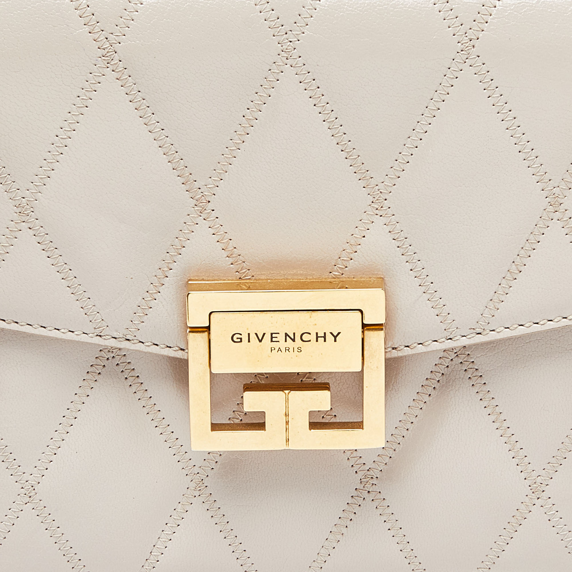 Givenchy Biege Leather Small GV3 Shoulder Bag