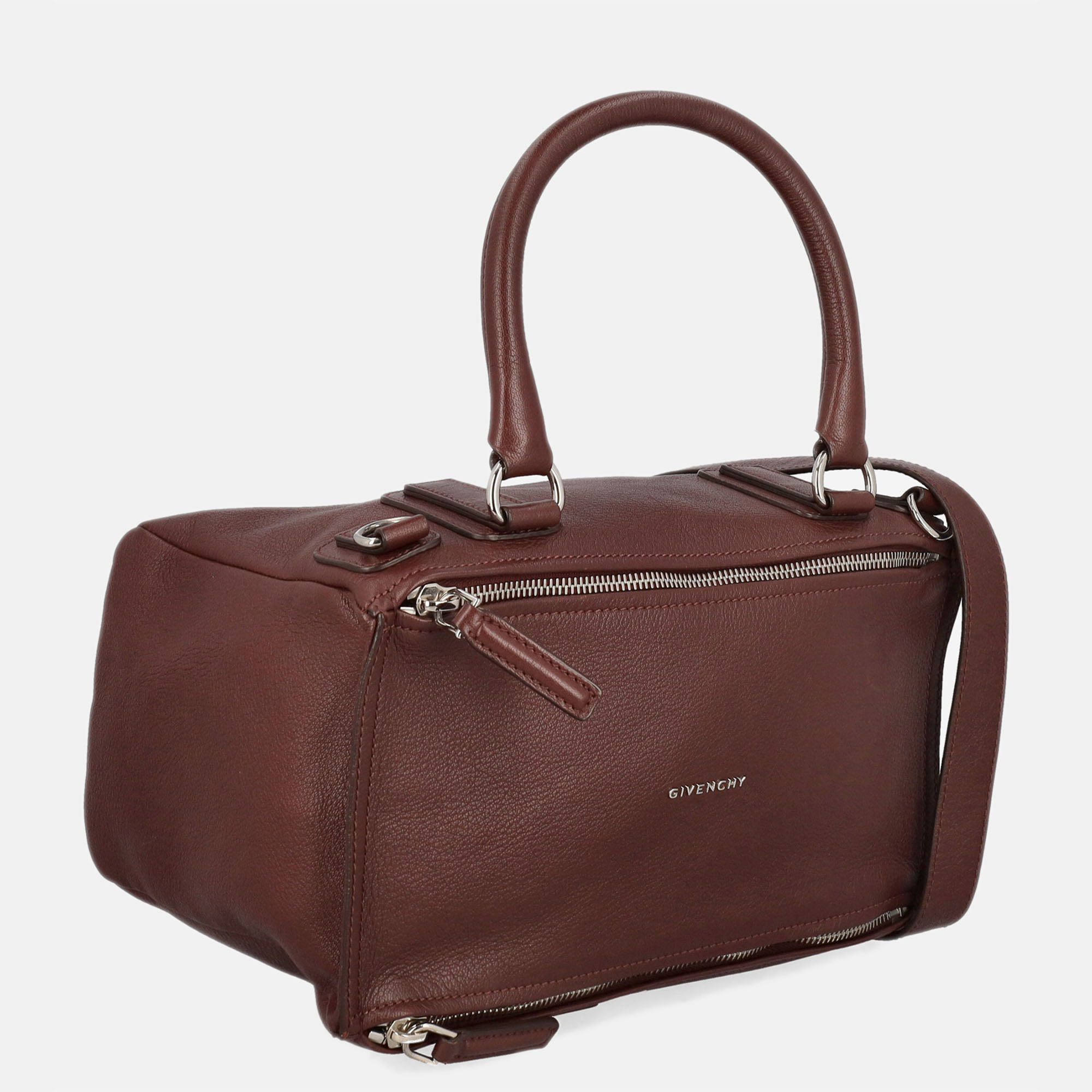Givenchy Pandora -  Women's Leather Cross Body Bag - Burgundy - One Size