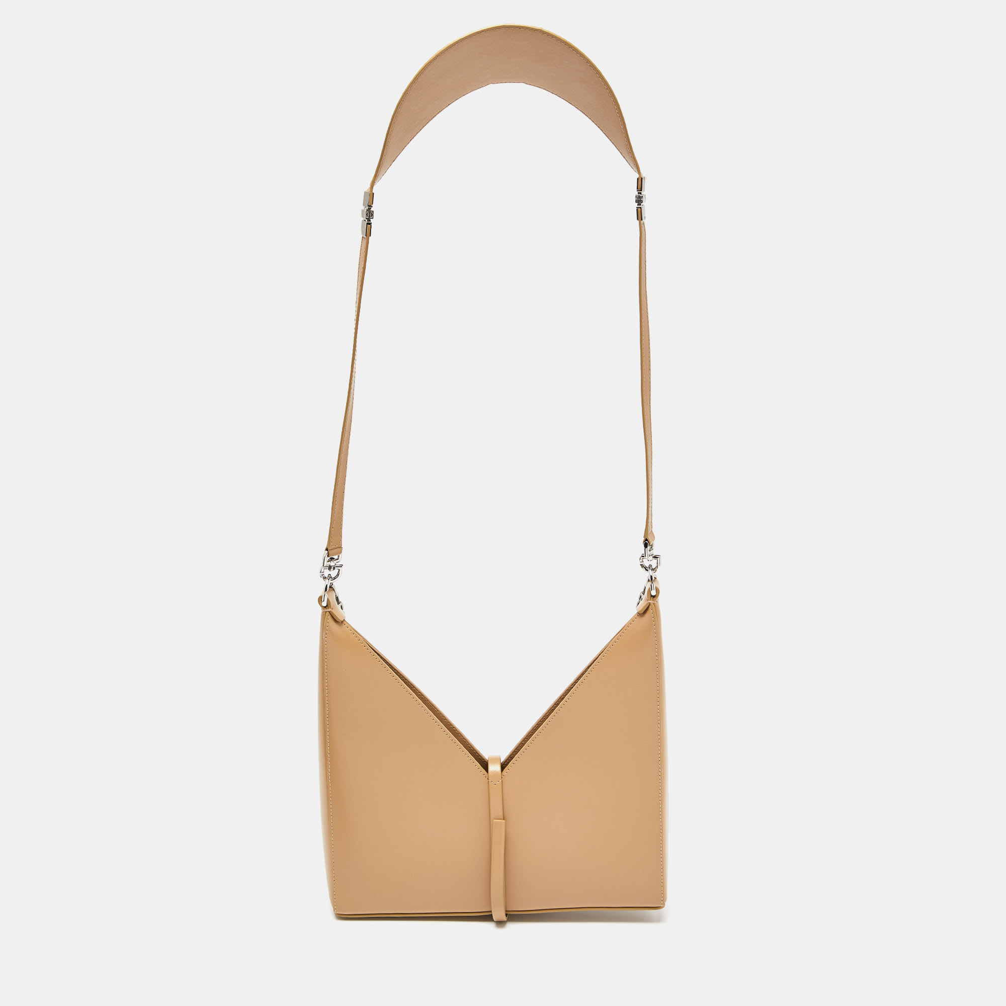Givenchy Cream Glossy Leather Chain Cut Out Bag
