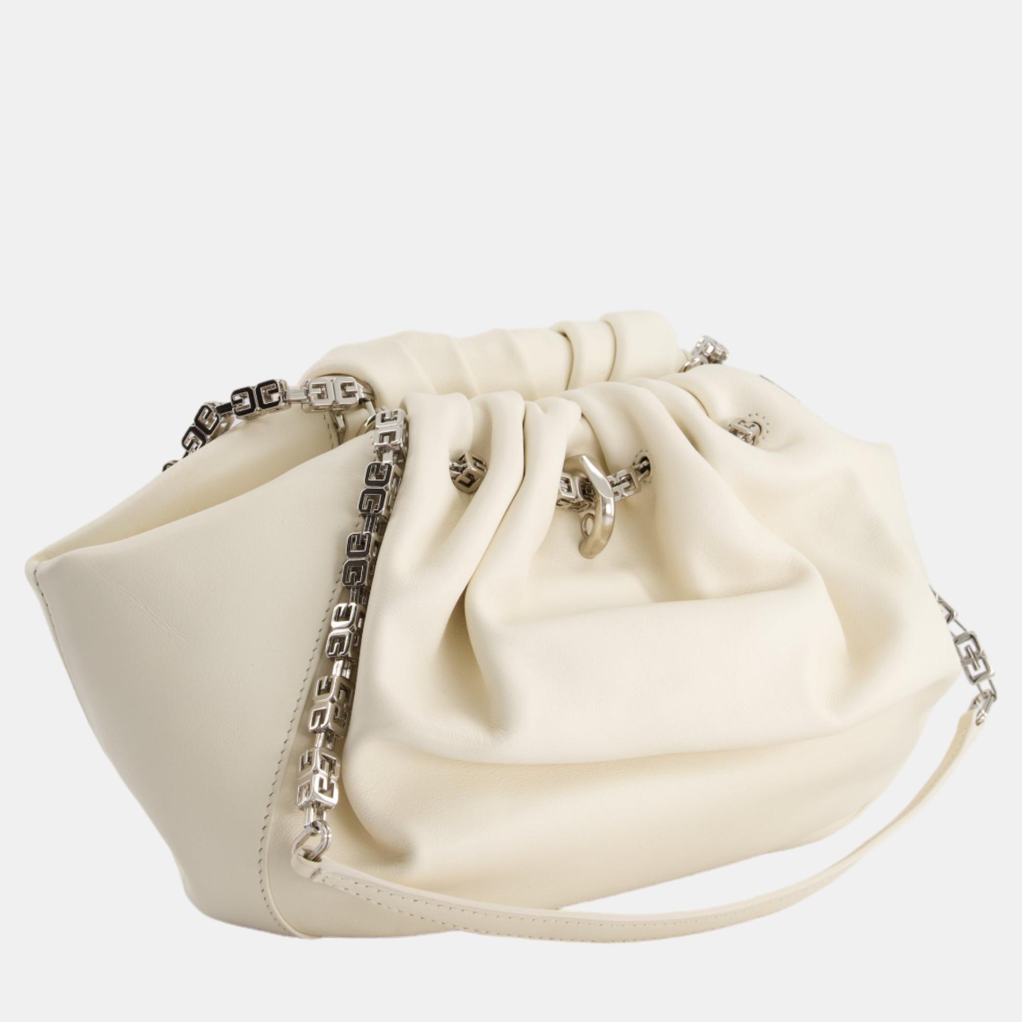 Givenchy White Kenny Small Embellished Leather Shoulder Bag