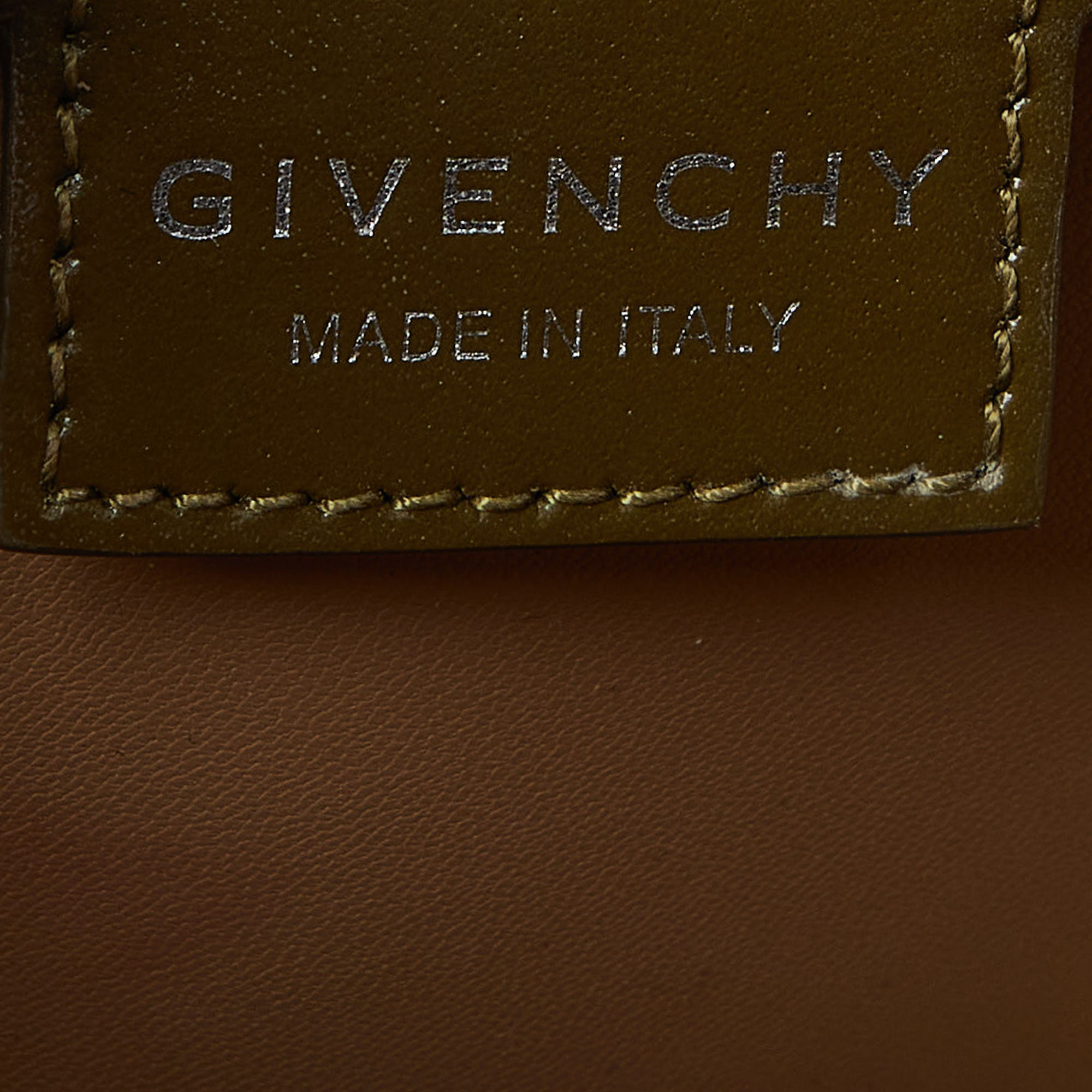 Givenchy Olive Green Glossy Leather Chain Cut Out Bag