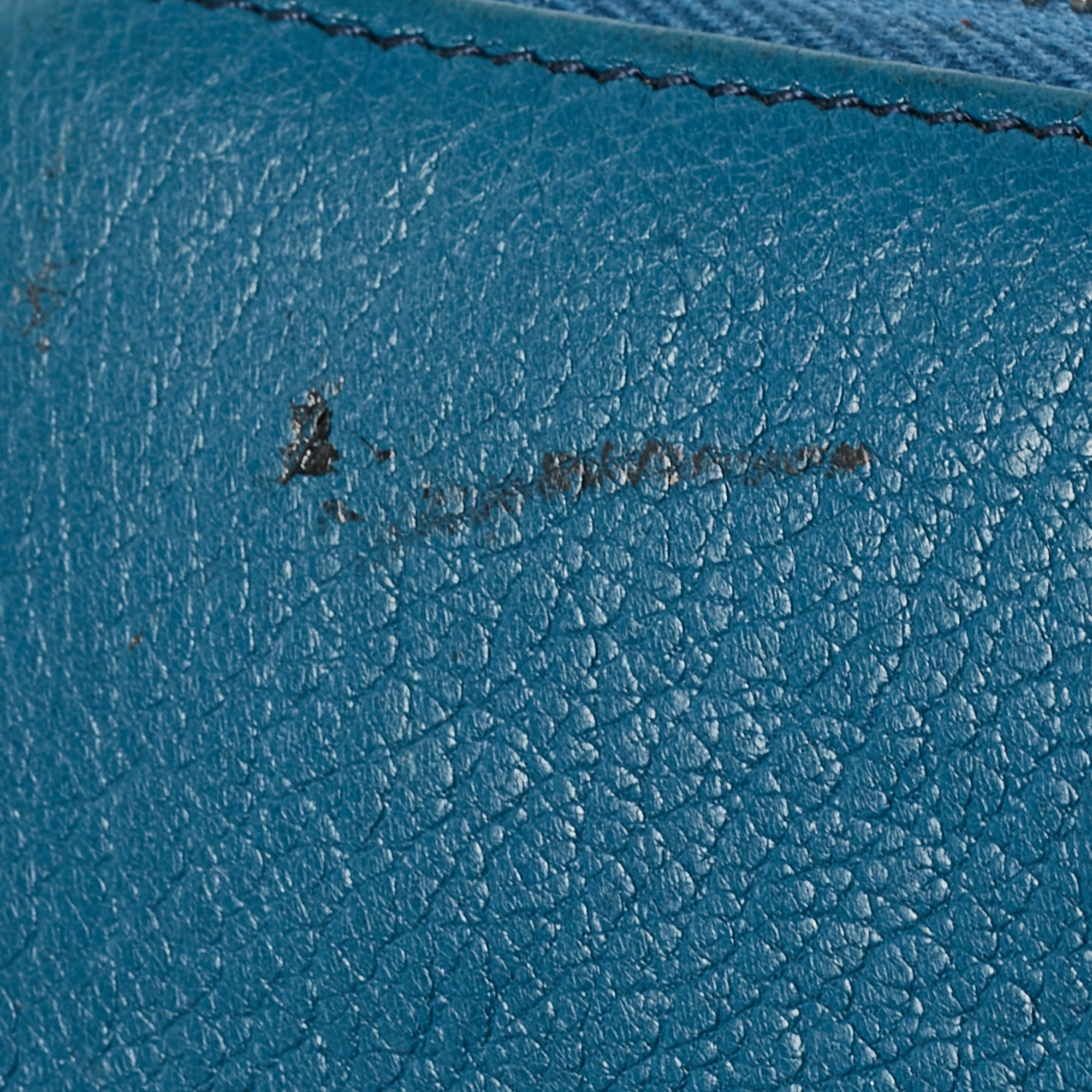 Givenchy Blue Leather Logo Zip Around Continental Wallet