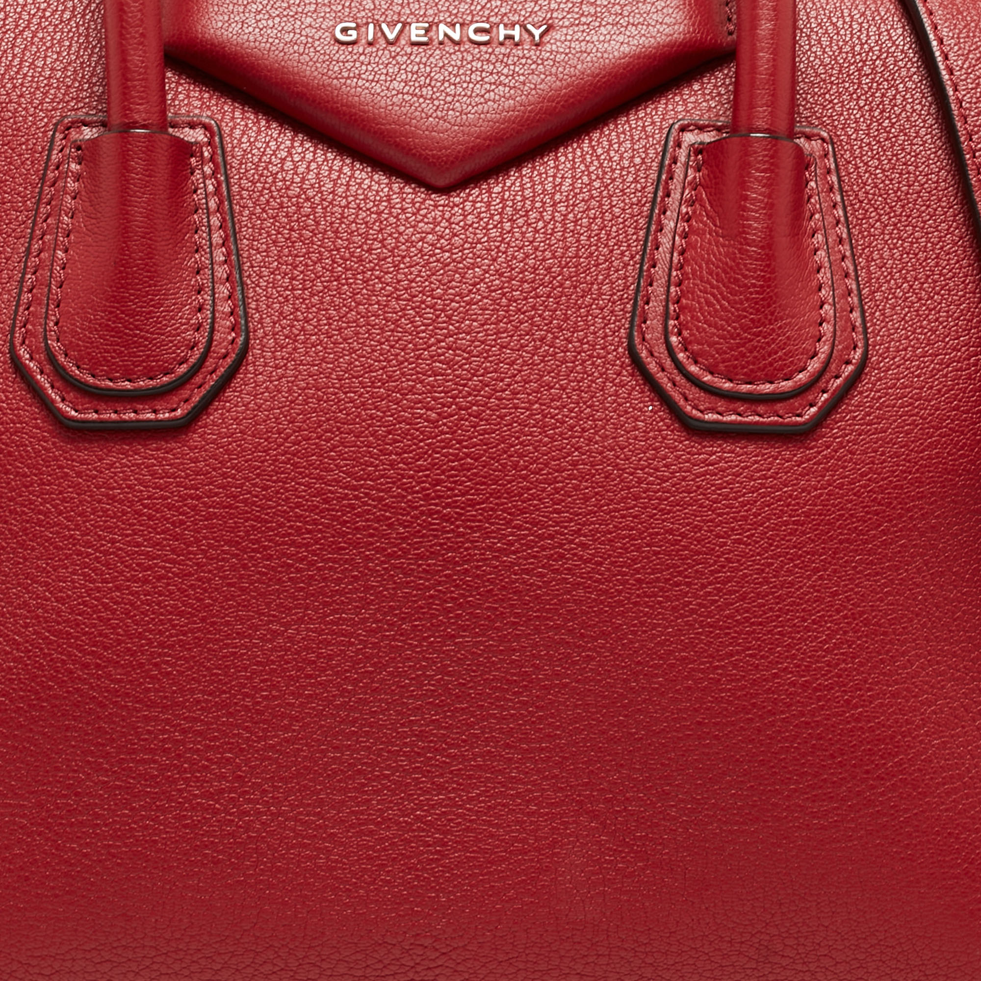 Givenchy Red Leather Small Antigona Satchel