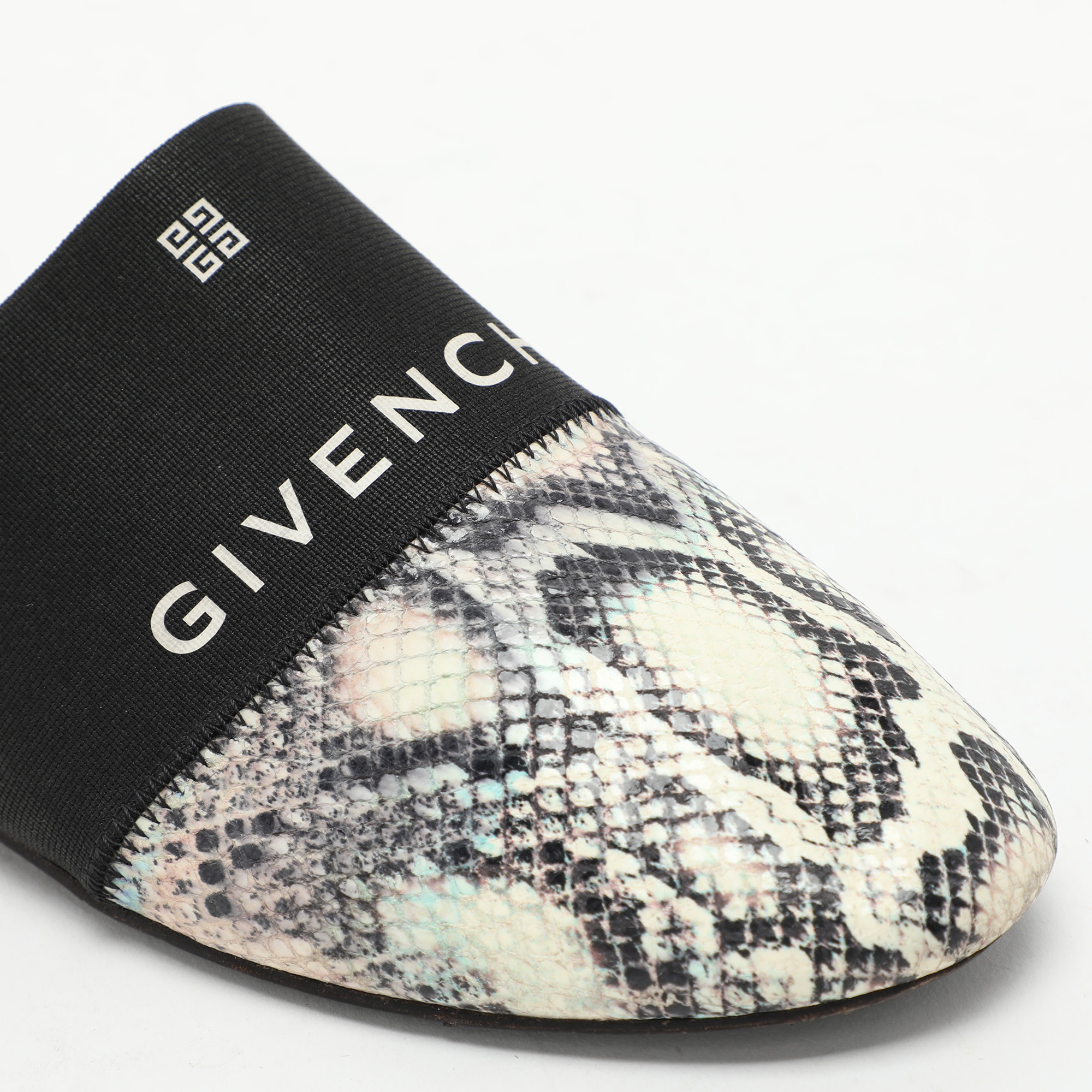 Givenchy Multicolor Python Embossed Leather Bedford Mules Size 37