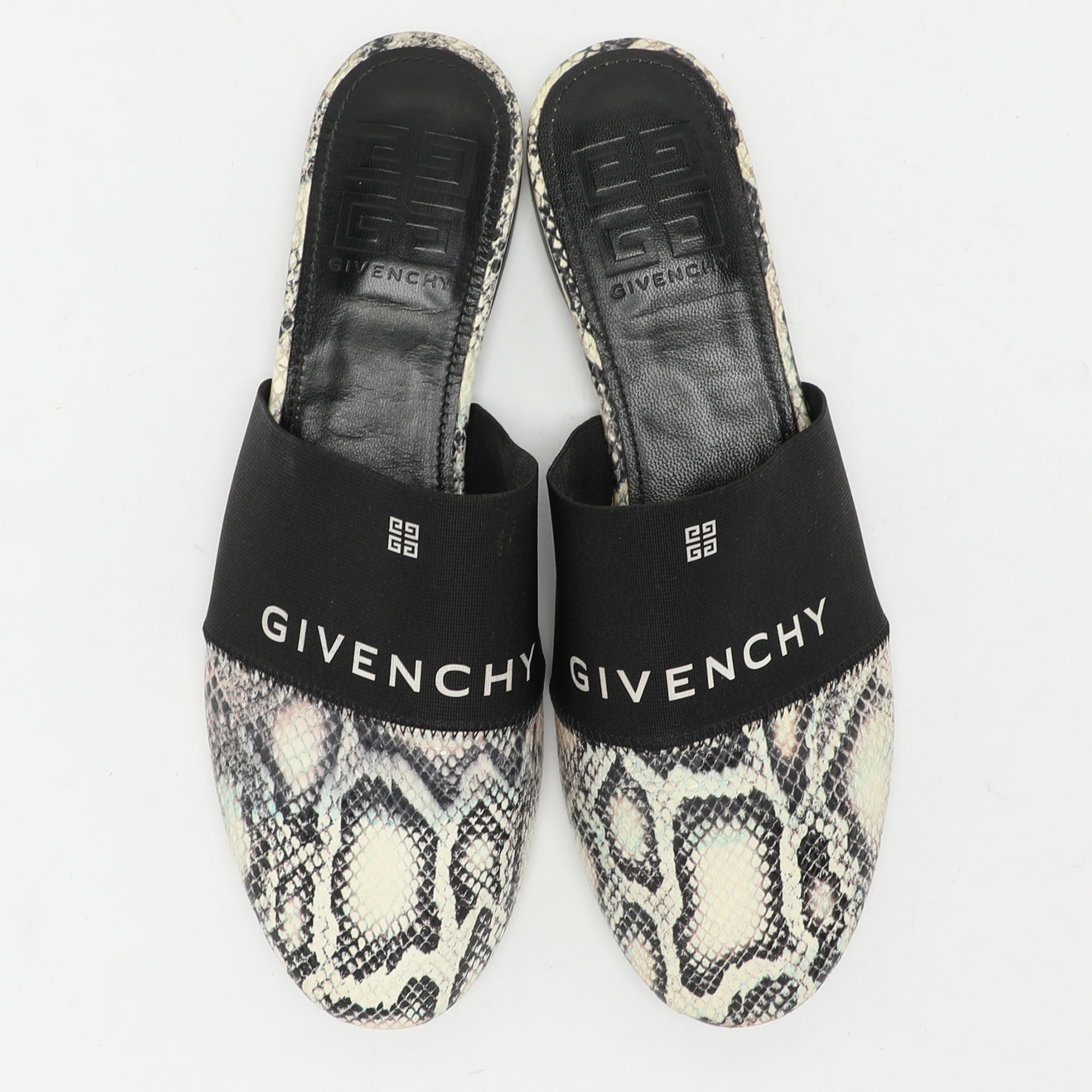 Givenchy Multicolor Python Embossed Leather Bedford Mules Size 37