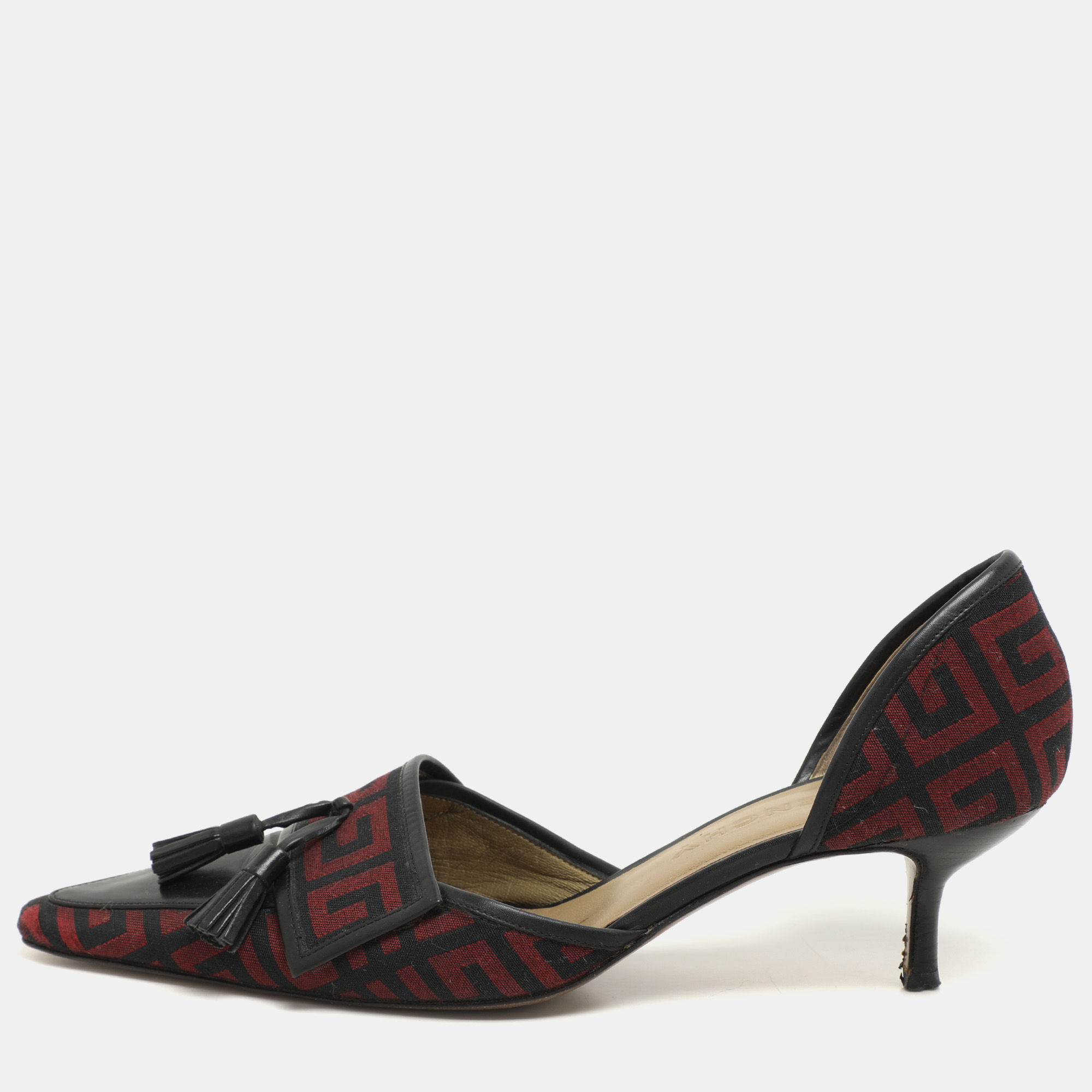 Givenchy Black/Red Signature Canvas and Leather Tassel D'orsay Pumps Size
Givenchy Black/Red Signature Canvas and Leather Tassel D'orsay Pumps Size