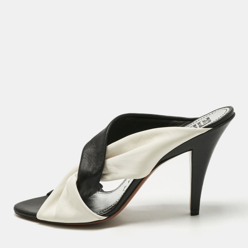 Givenchy Black/White Leather Crisscross Slide Sandals Size 39 - Givenchy - Modalova