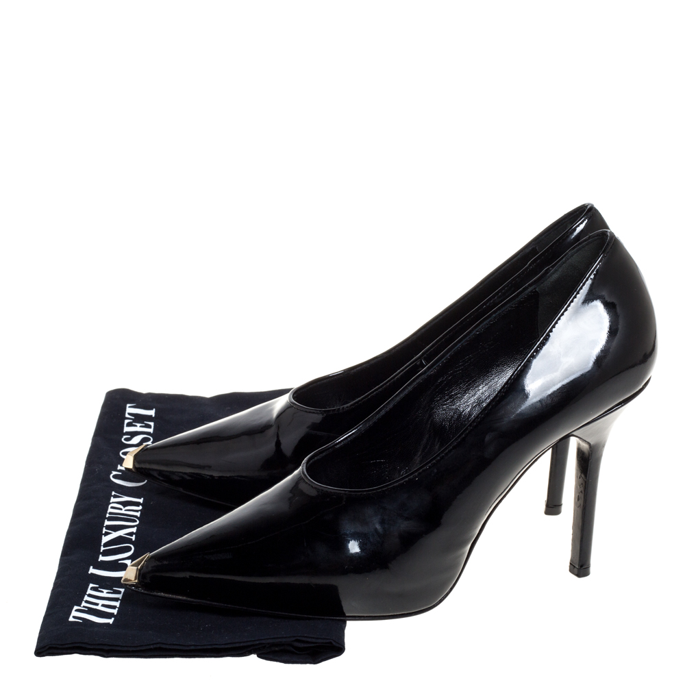Givenchy Black Patent Leather Pointed Toe Pumps Size 39.5