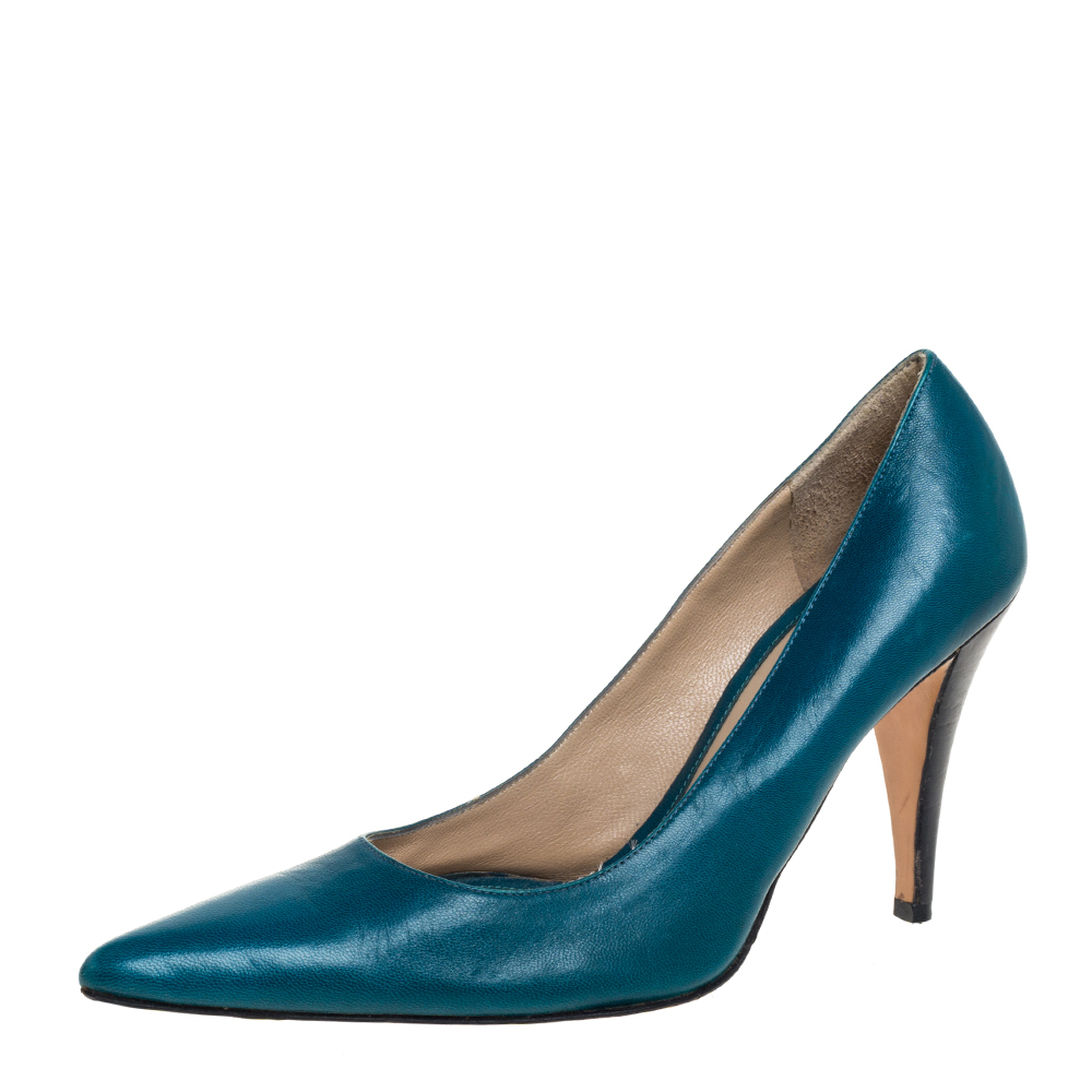 Givenchy blue leather pointed toe pumps size 36