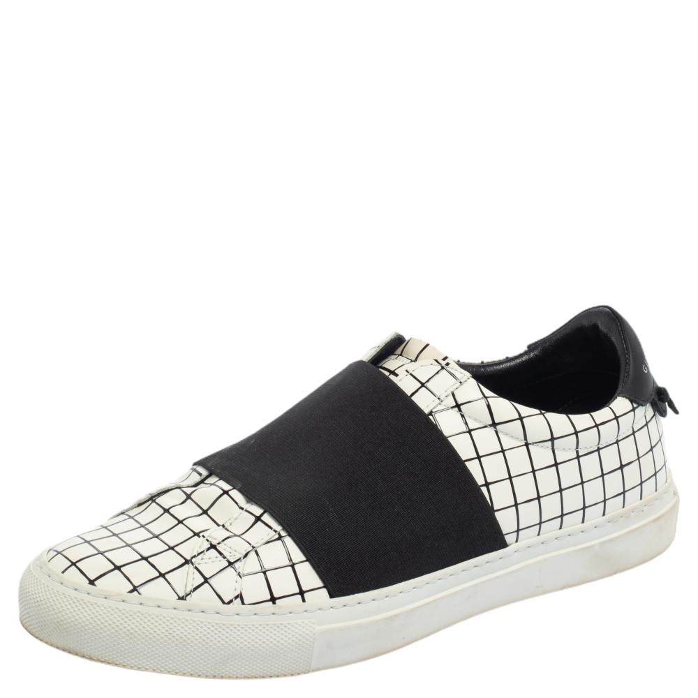Givenchy White/Black Check Leather Urban Street Sneakers Size 38