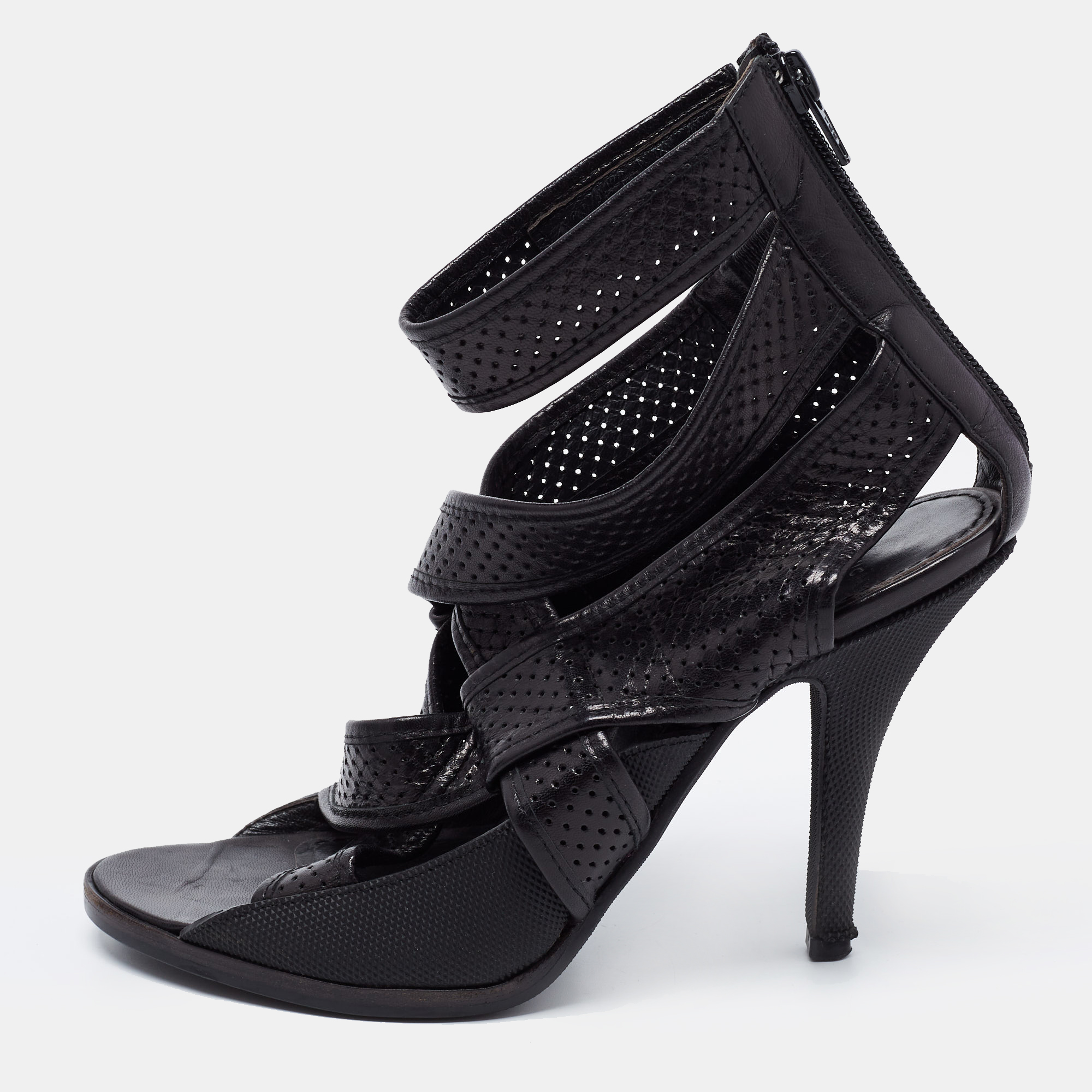 Givenchy Black Leather Ankle-Strap Sandals Size 38
