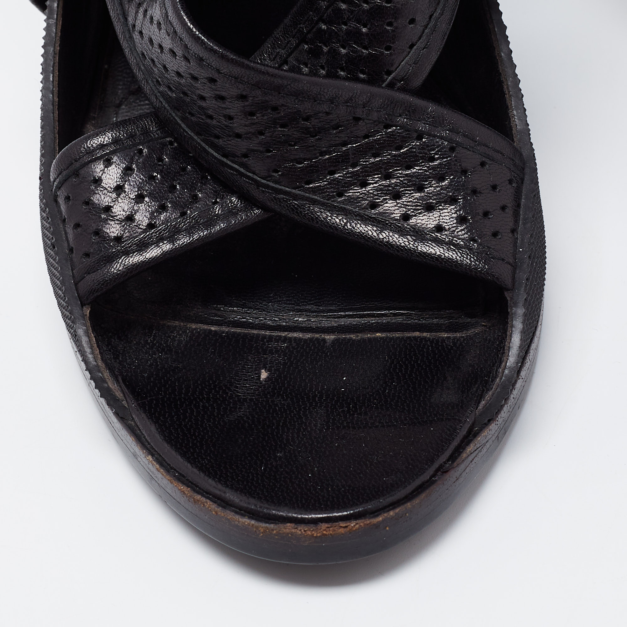 Givenchy Black Leather Ankle-Strap Sandals Size 38
