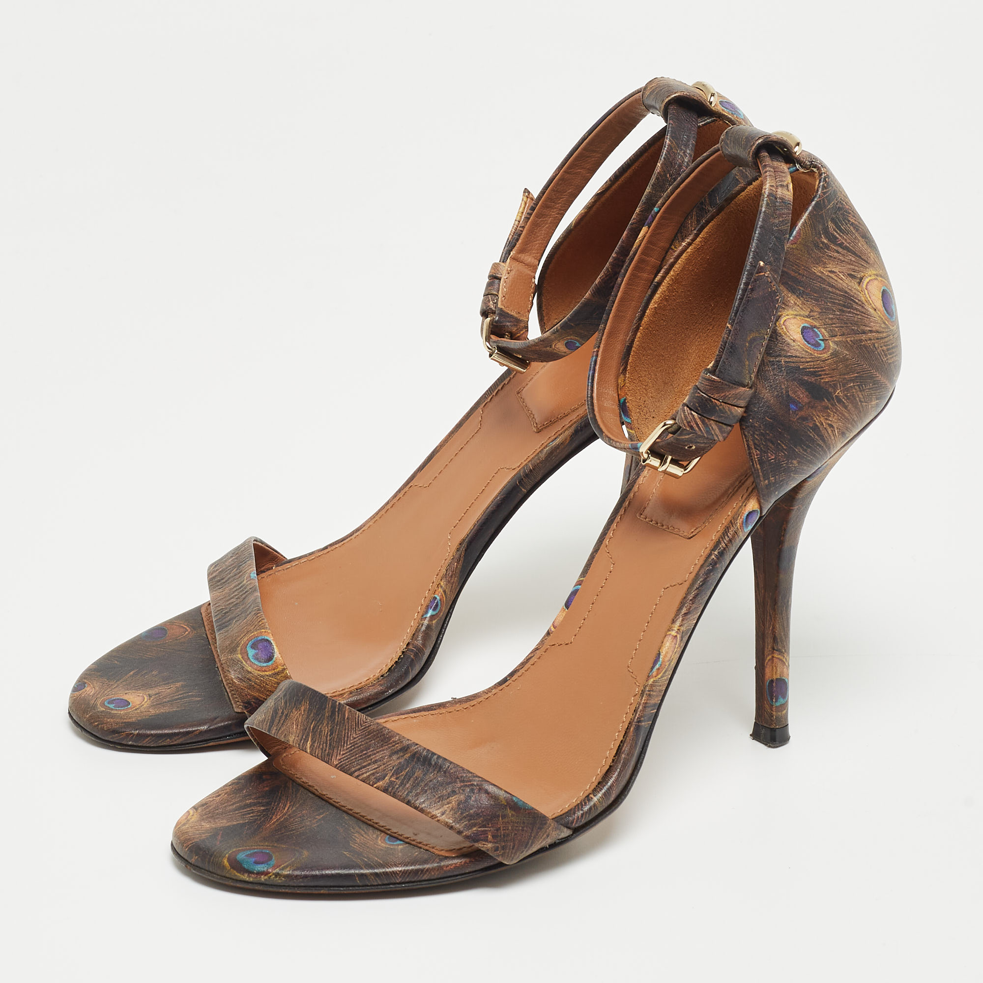 Givenchy Brown Leather Ankle Strap Sandals Size 38