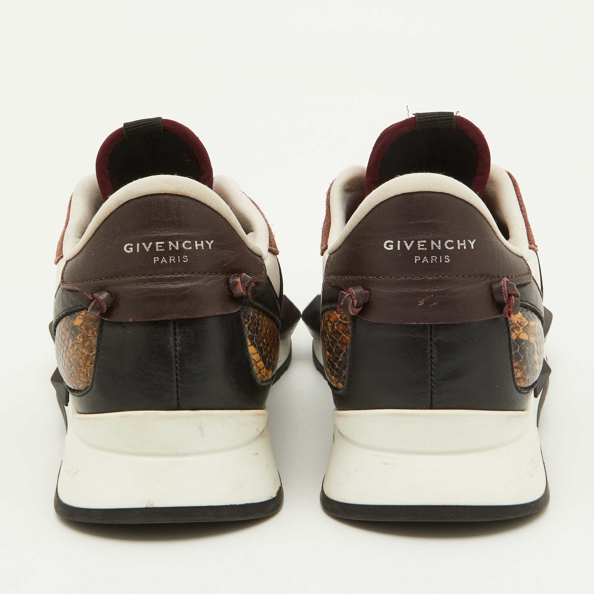 Givenchy Multicolor Suede,Leather And Fabric Elastic Strap Active Runner Low Top Sneakers Size 38