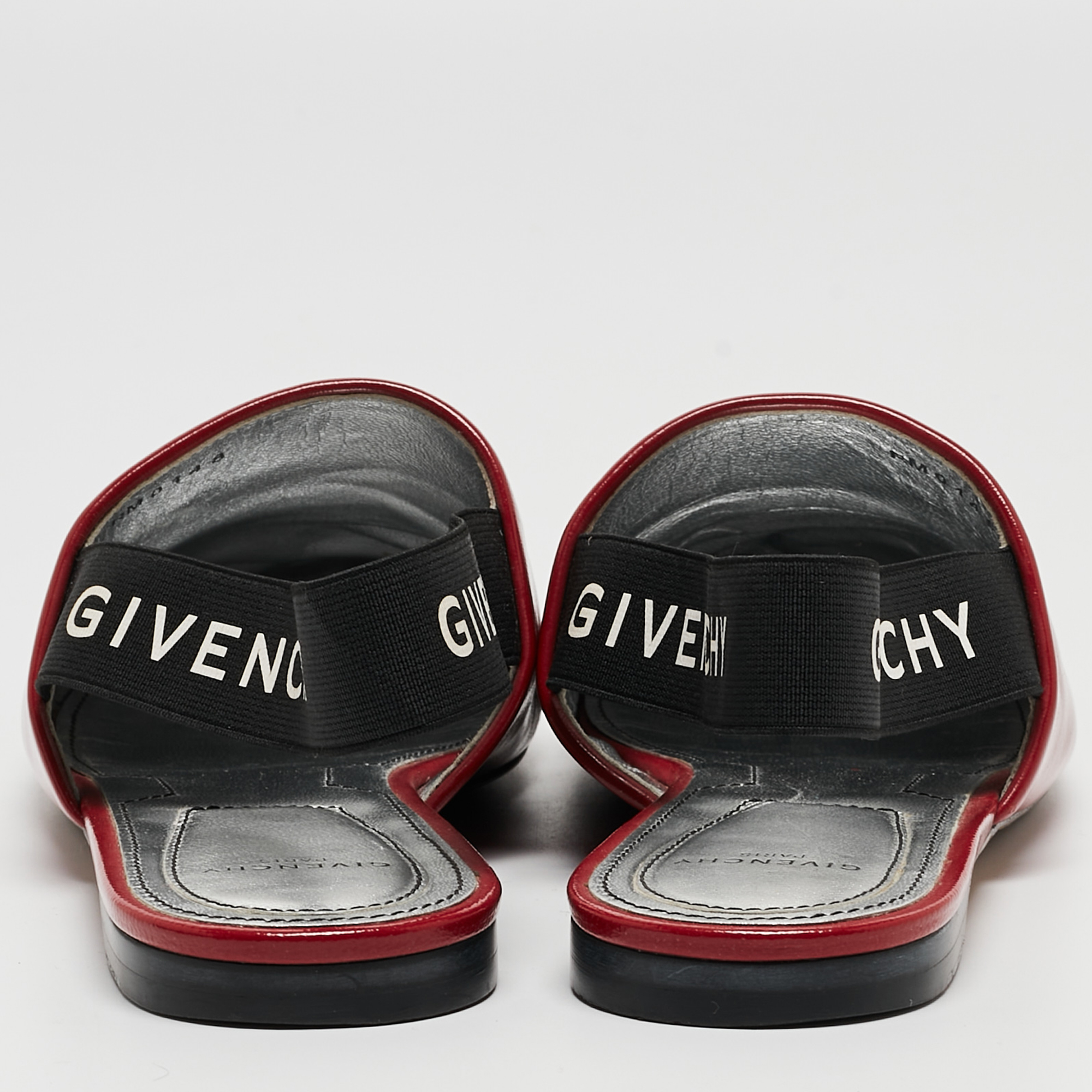 Givenchy Red Leather Rivington Slingback Flats Size 38