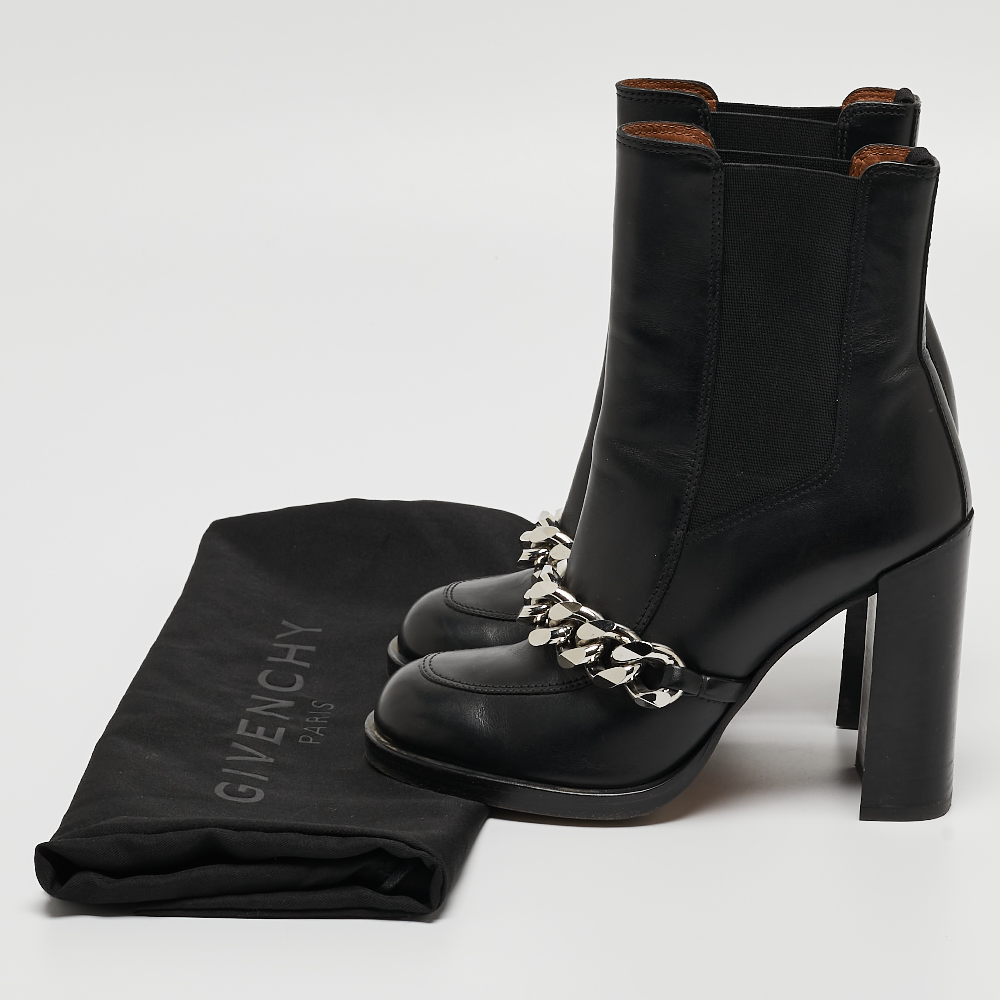 Givenchy Black Leather Ankle Boots Size 35