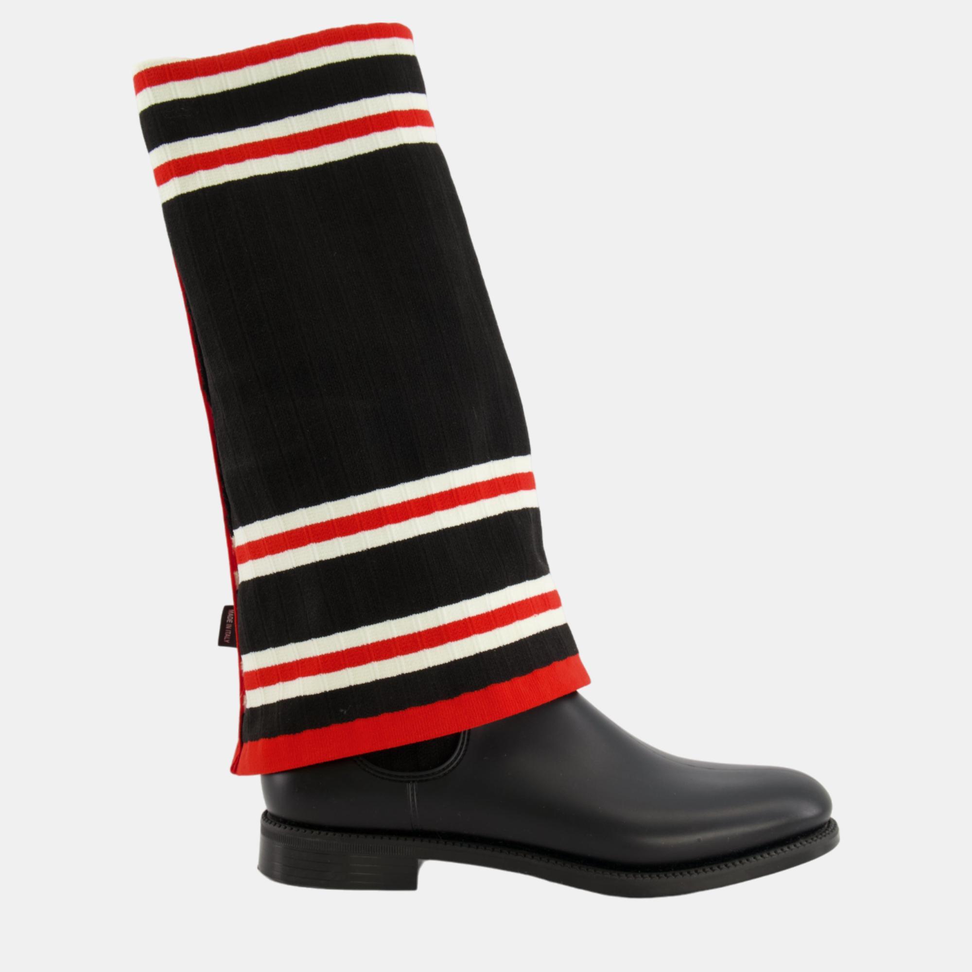Givenchy black, red and white striped sock boots size eu 39