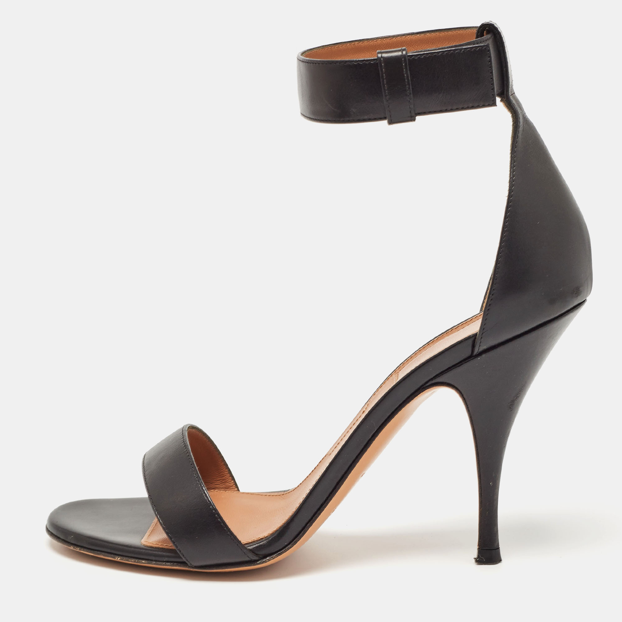 Givenchy black leather ankle strap sandals size 39