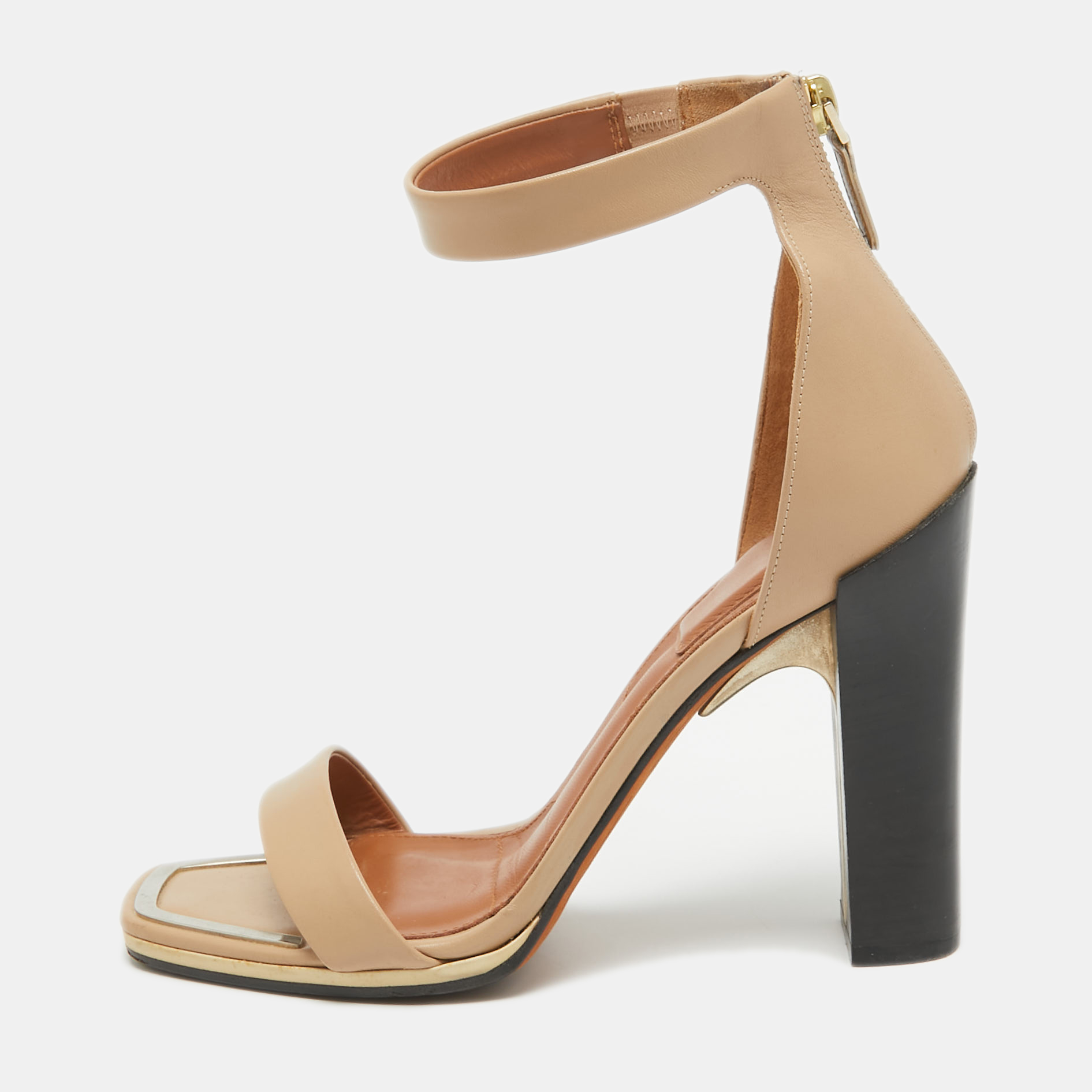 

Givenchy Beige Leather Ankle Strap Sandals Size