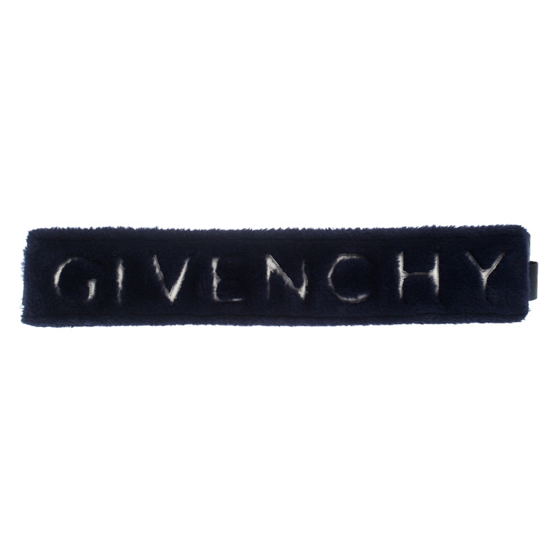 Givenchy Blue Faux Fur and Leather Bag Strap