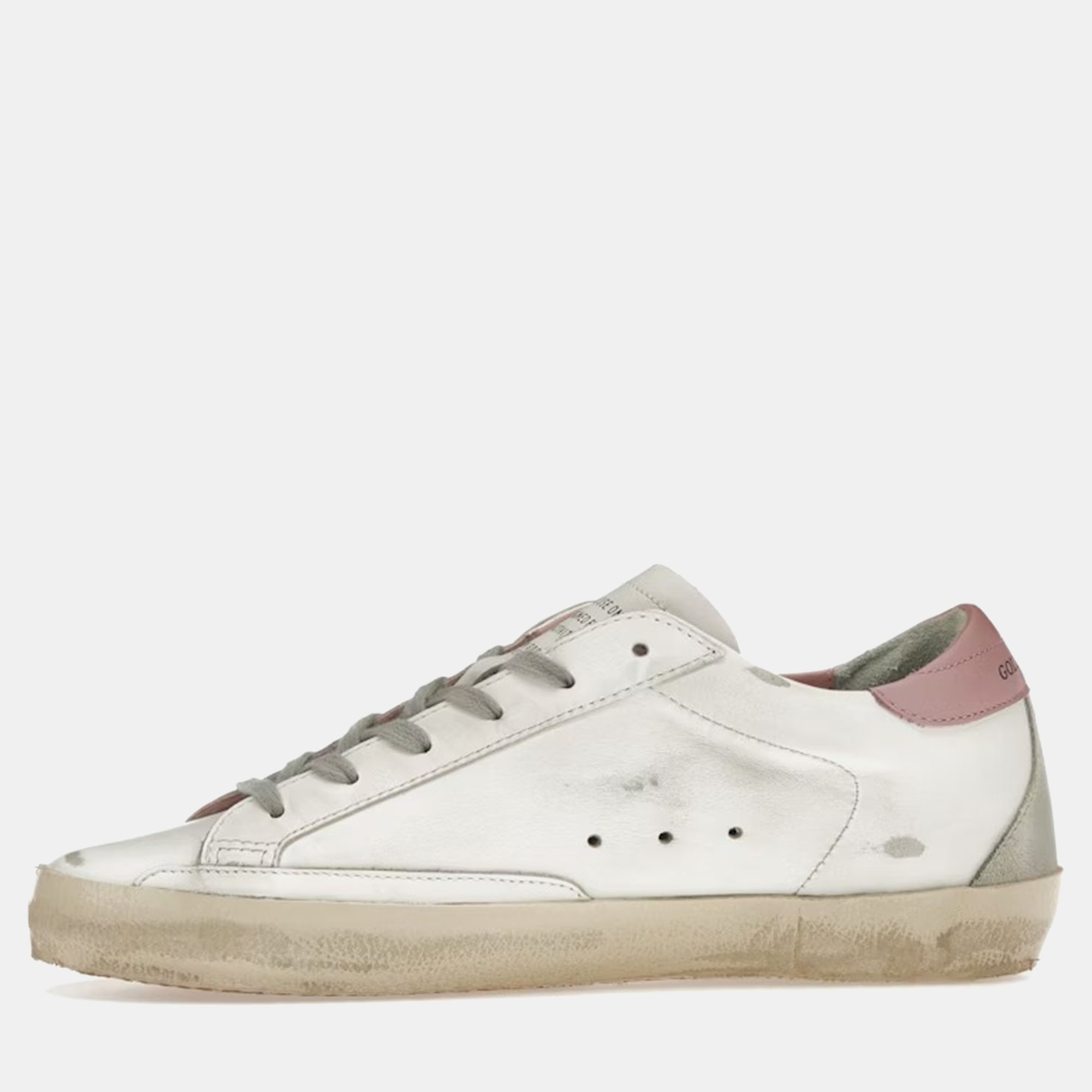 Golden Goose White/Light Pink Golden Goose Super-Star Sneaker Size EU 38