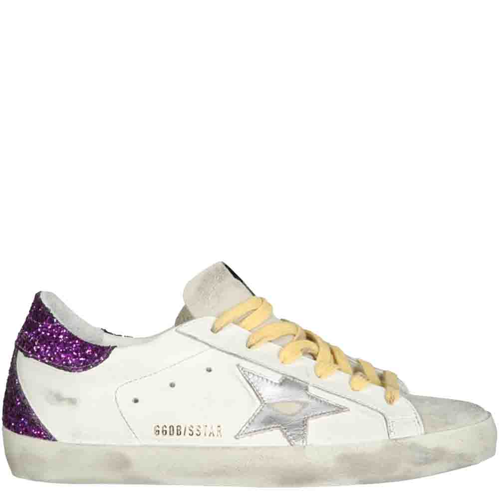 Golden Goose White Superstar Glitter Sneakers Size IT 40