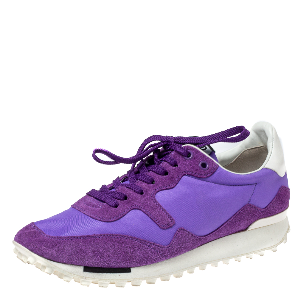 Image of Golden Goose Purple Suede And Satin Starland Low Top Sneakers Size
