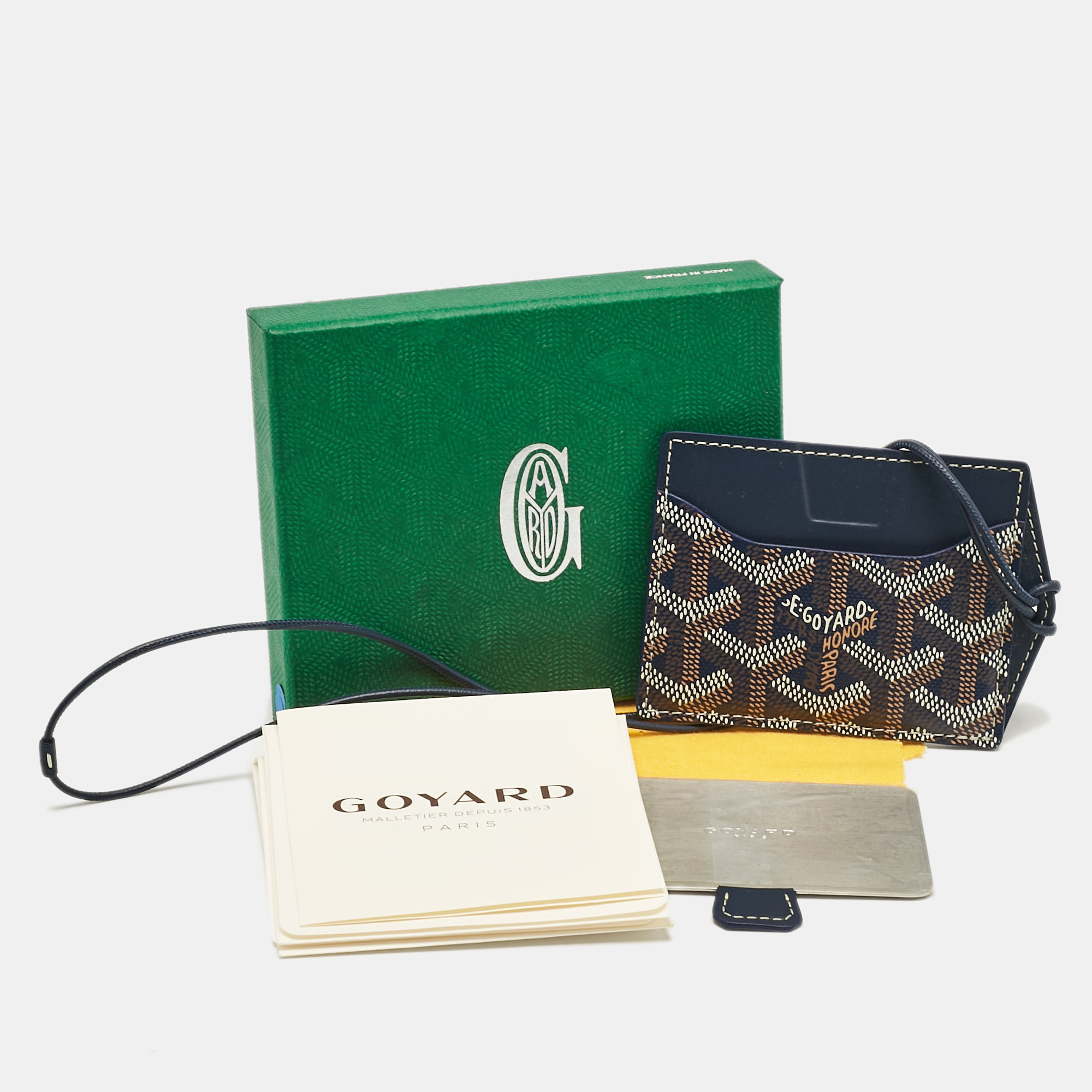 Goyard Navy Blue Goyardine Coated Canvas And Leather Vénus Bag Mirror