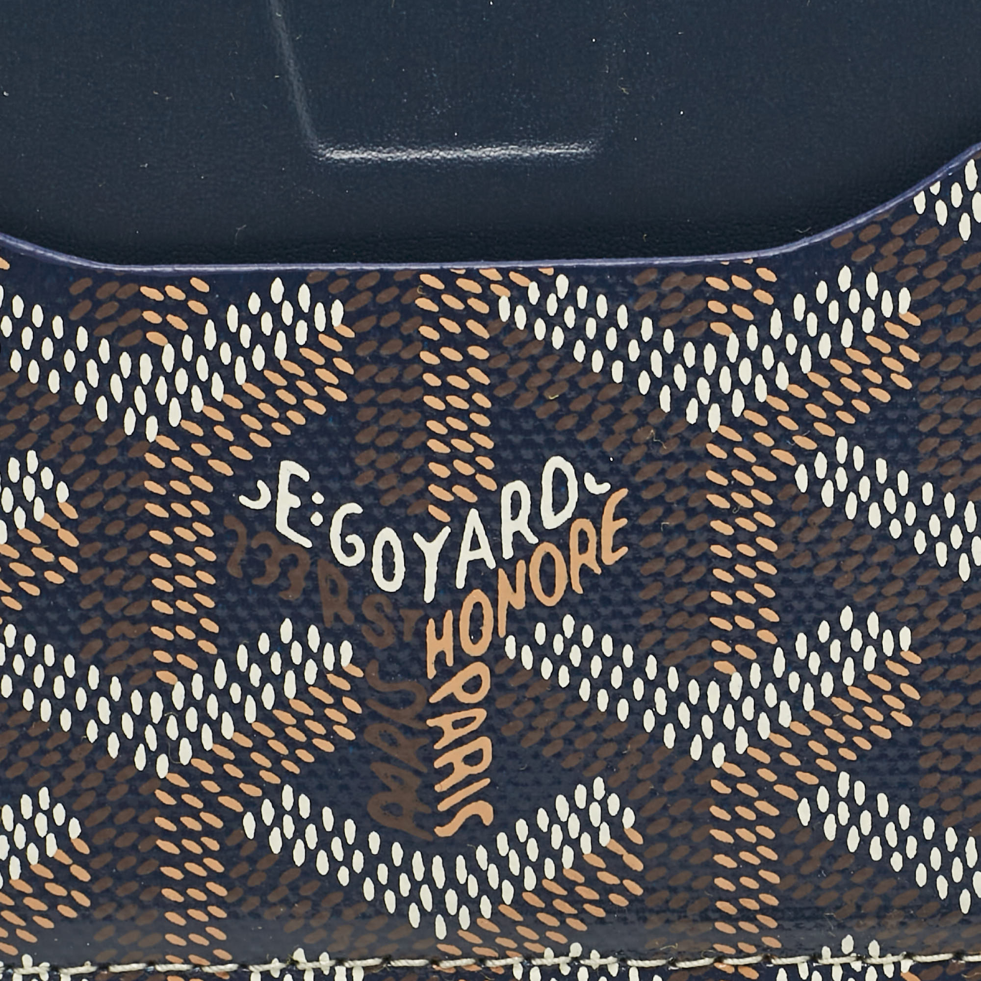 Goyard Navy Blue Goyardine Coated Canvas And Leather Vénus Bag Mirror