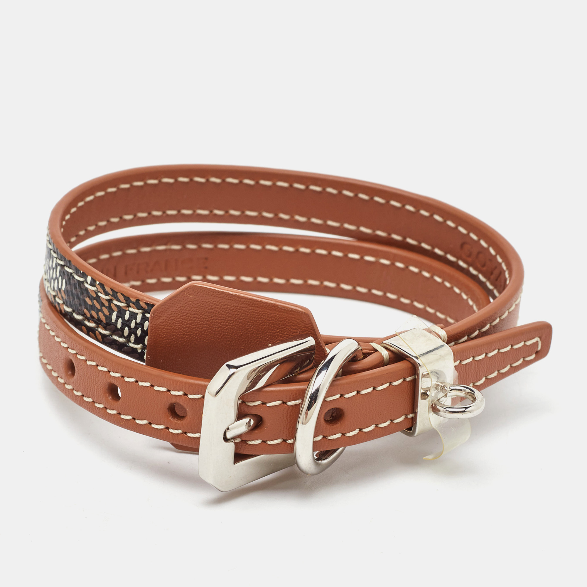 Goyard Black/Brown Goyardine Coated Canvas and Leather Wrap Edmond Bracelet
Goyard Black/Brown Goyardine Coated Canvas and Leather Wrap Edmond Bracelet