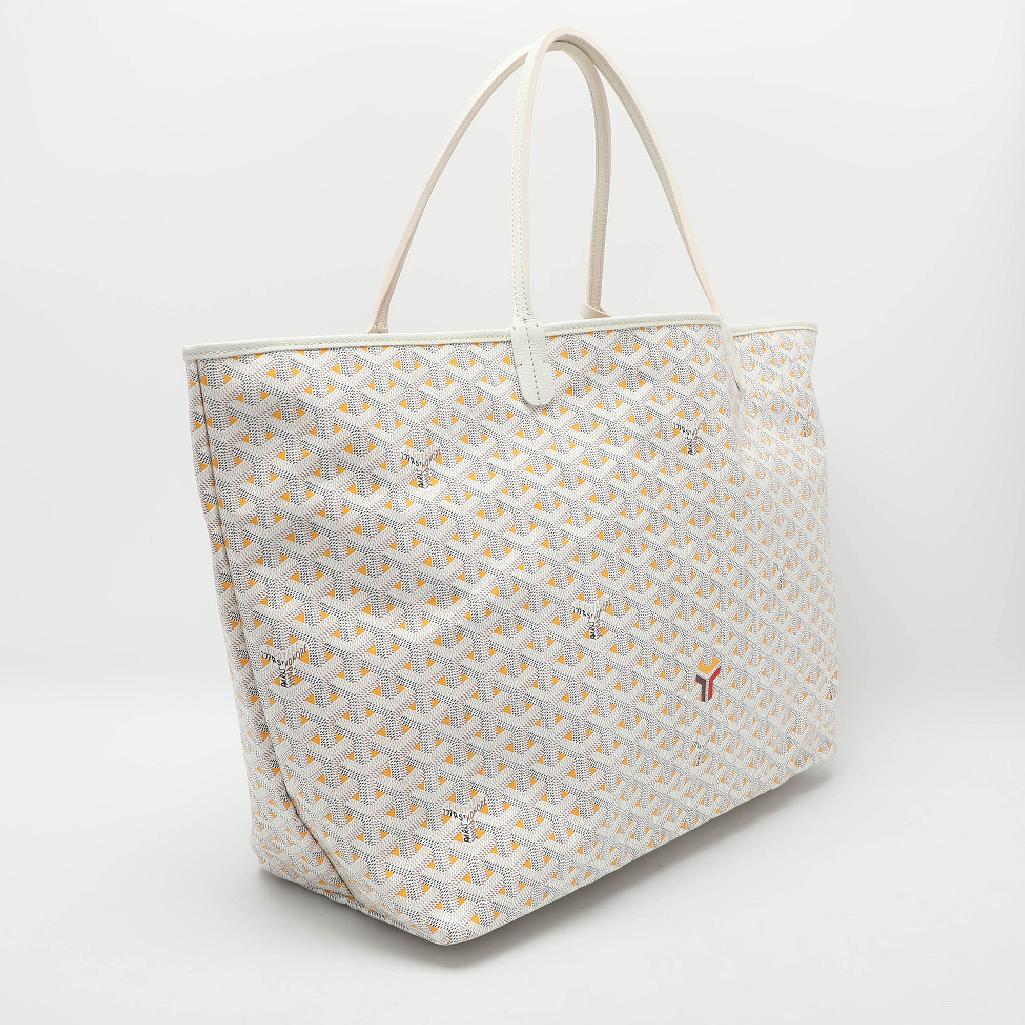 Goyard White Goyardine Coated Canvas And Leather Saint Louis Claire Voie GM Tote