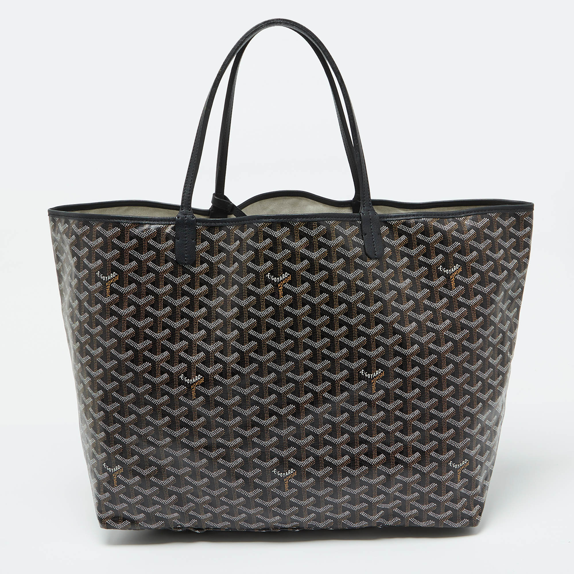 Goyard Black Goyardine Coated Canvas And Leather Saint Louis GM Tote