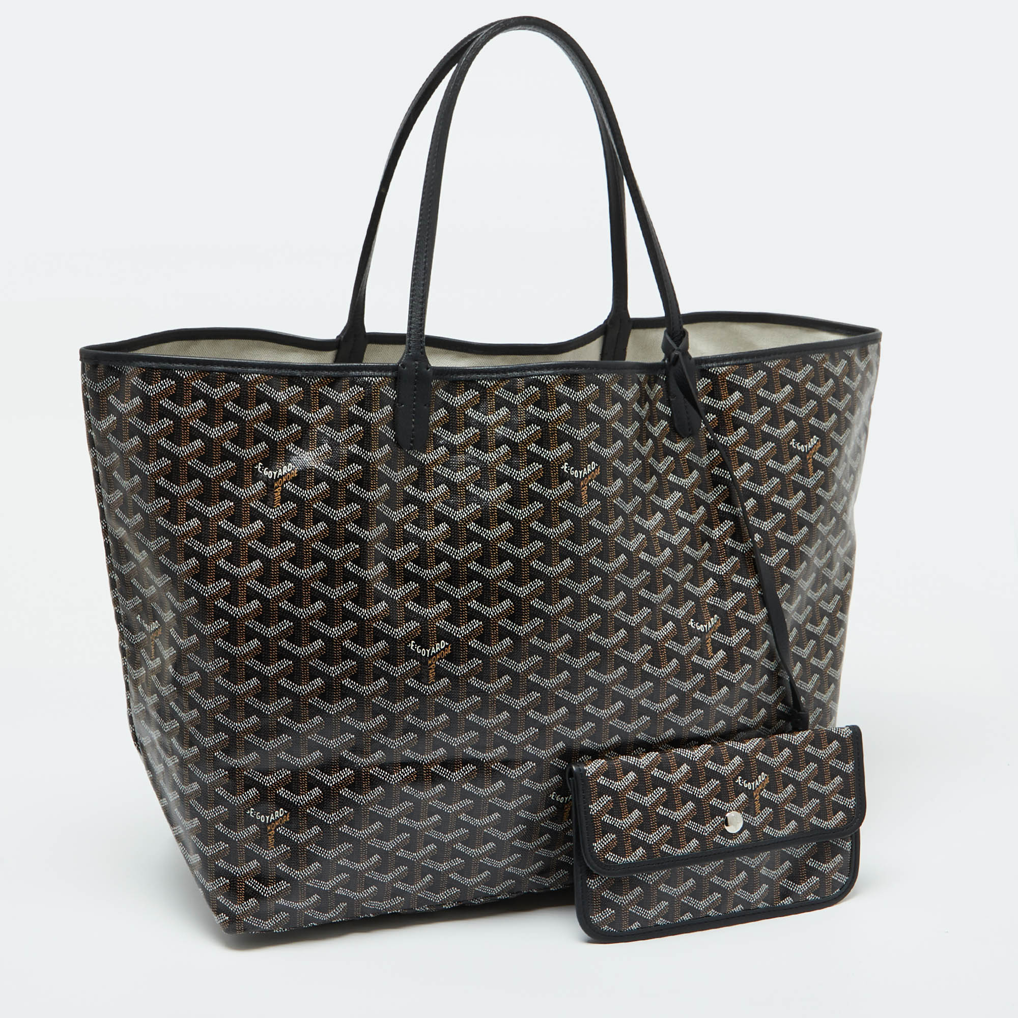 Goyard Black Goyardine Coated Canvas And Leather Saint Louis GM Tote