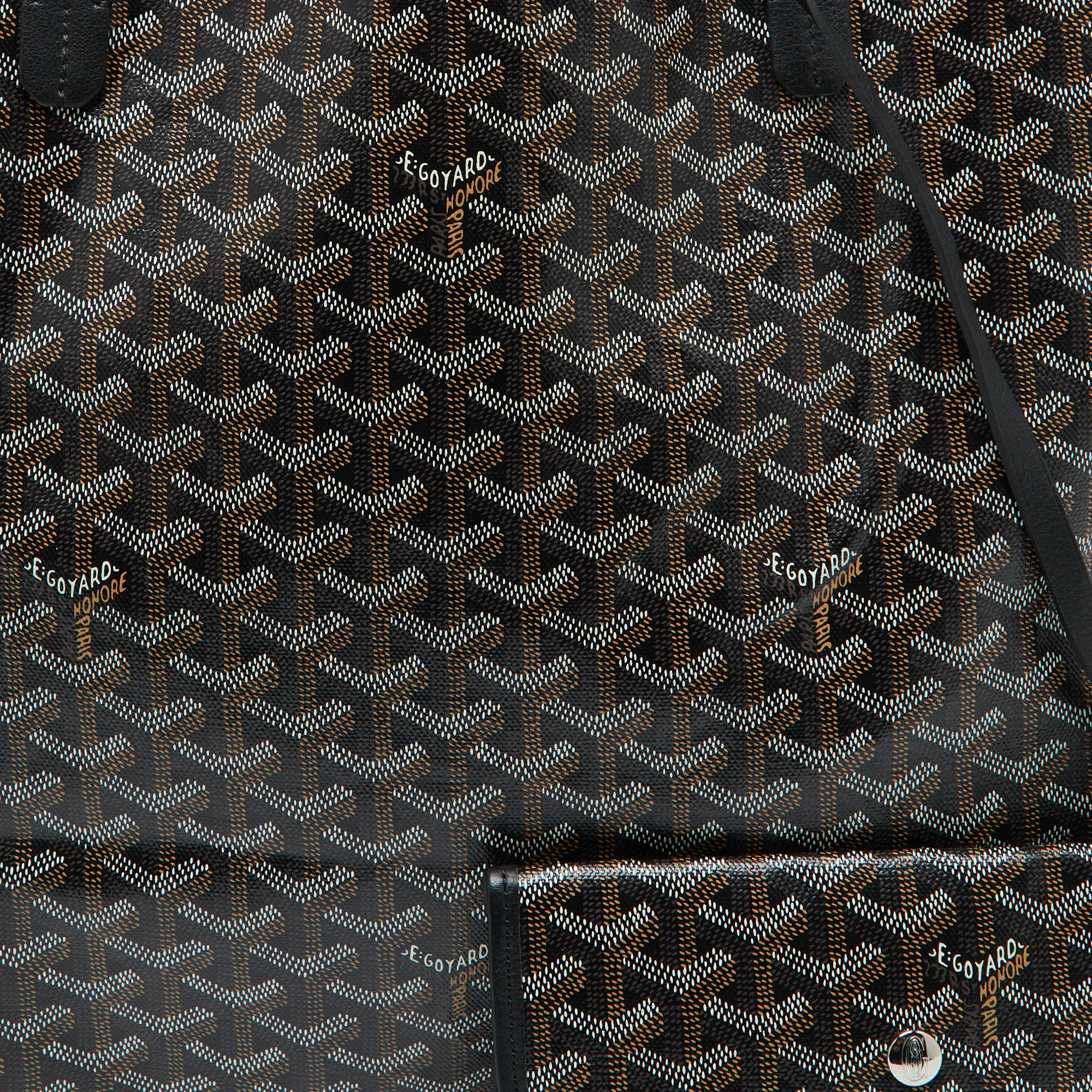 Goyard Black Goyardine Coated Canvas And Leather Saint Louis GM Tote