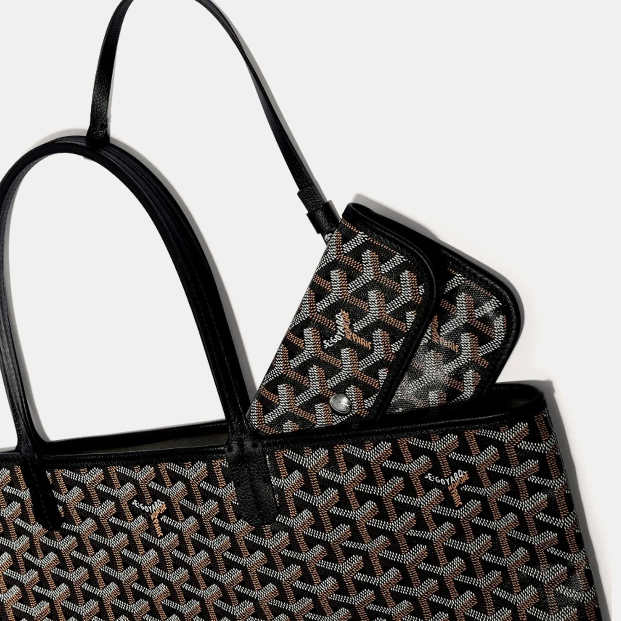 Goyard Black Goyardine Coated Canvas And Leather Saint Louis PM Tote Bag